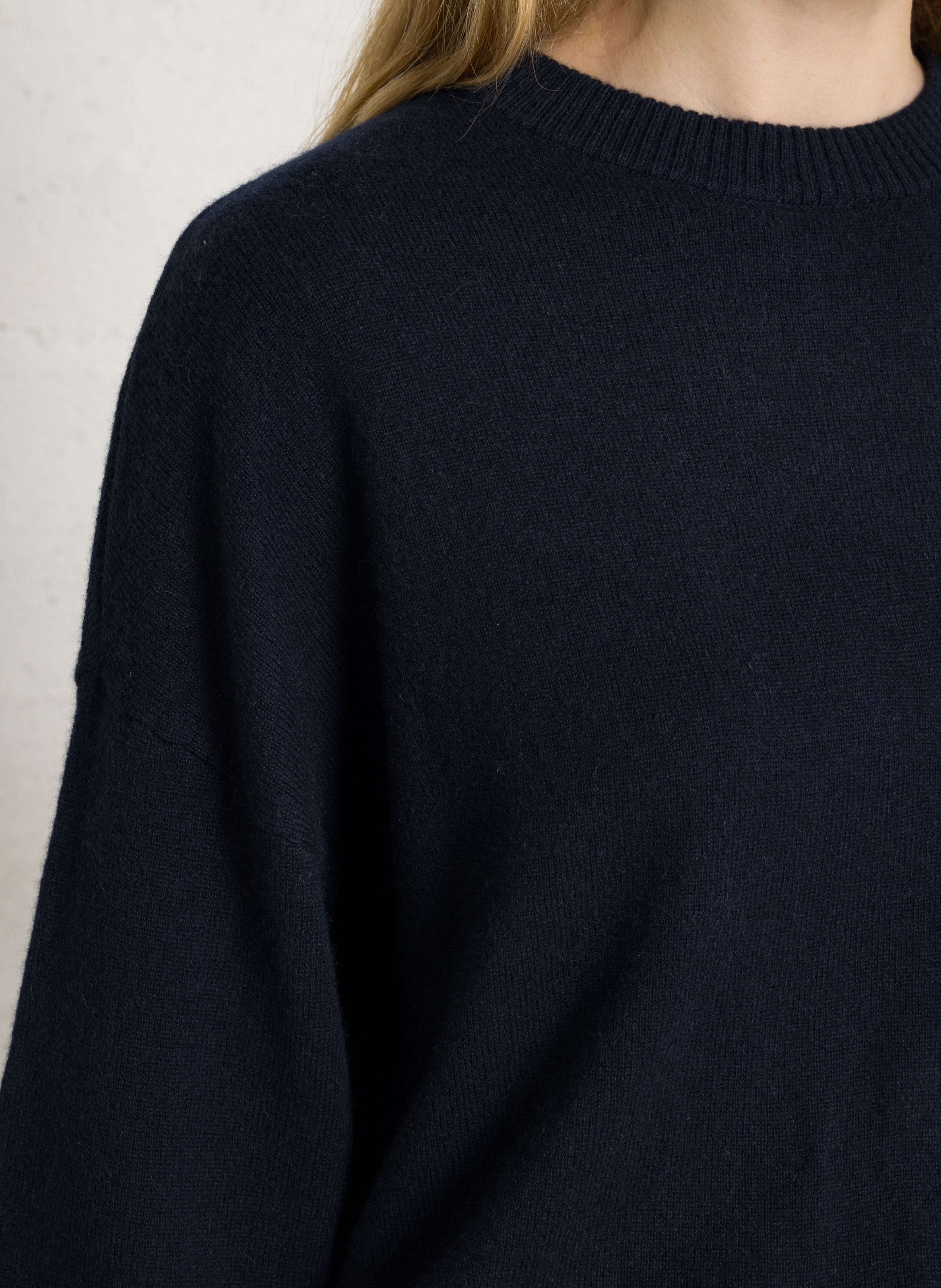 Pull ample col rond en cachemire SUD EXPRESS Bleu