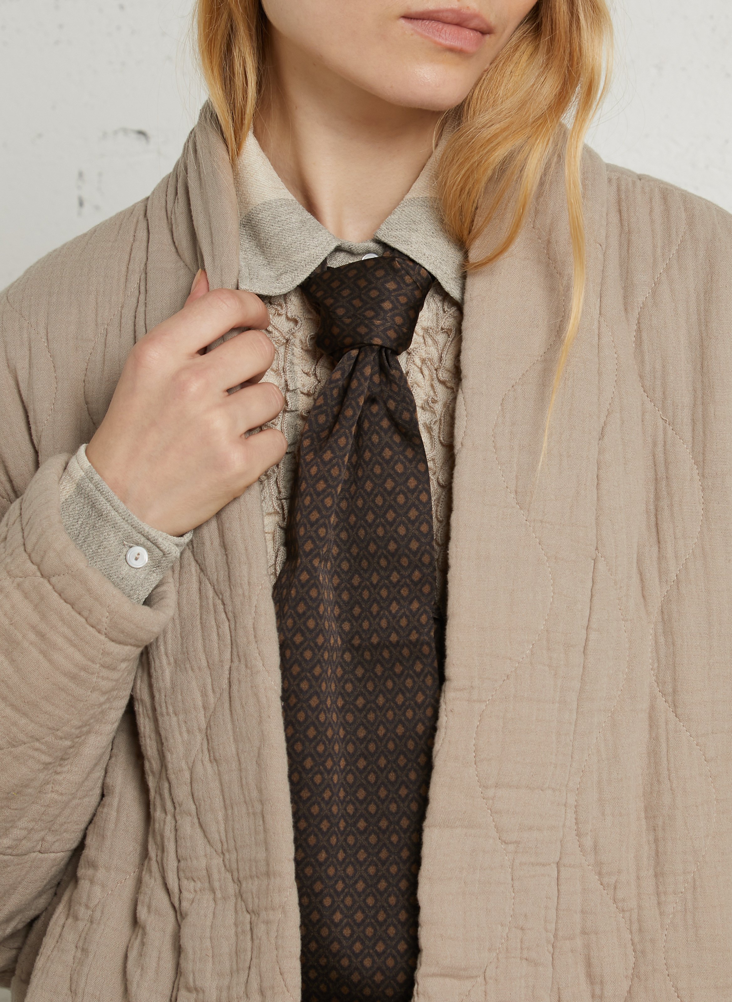 Veste oversize matelassée en coton AOKYANOS Beige