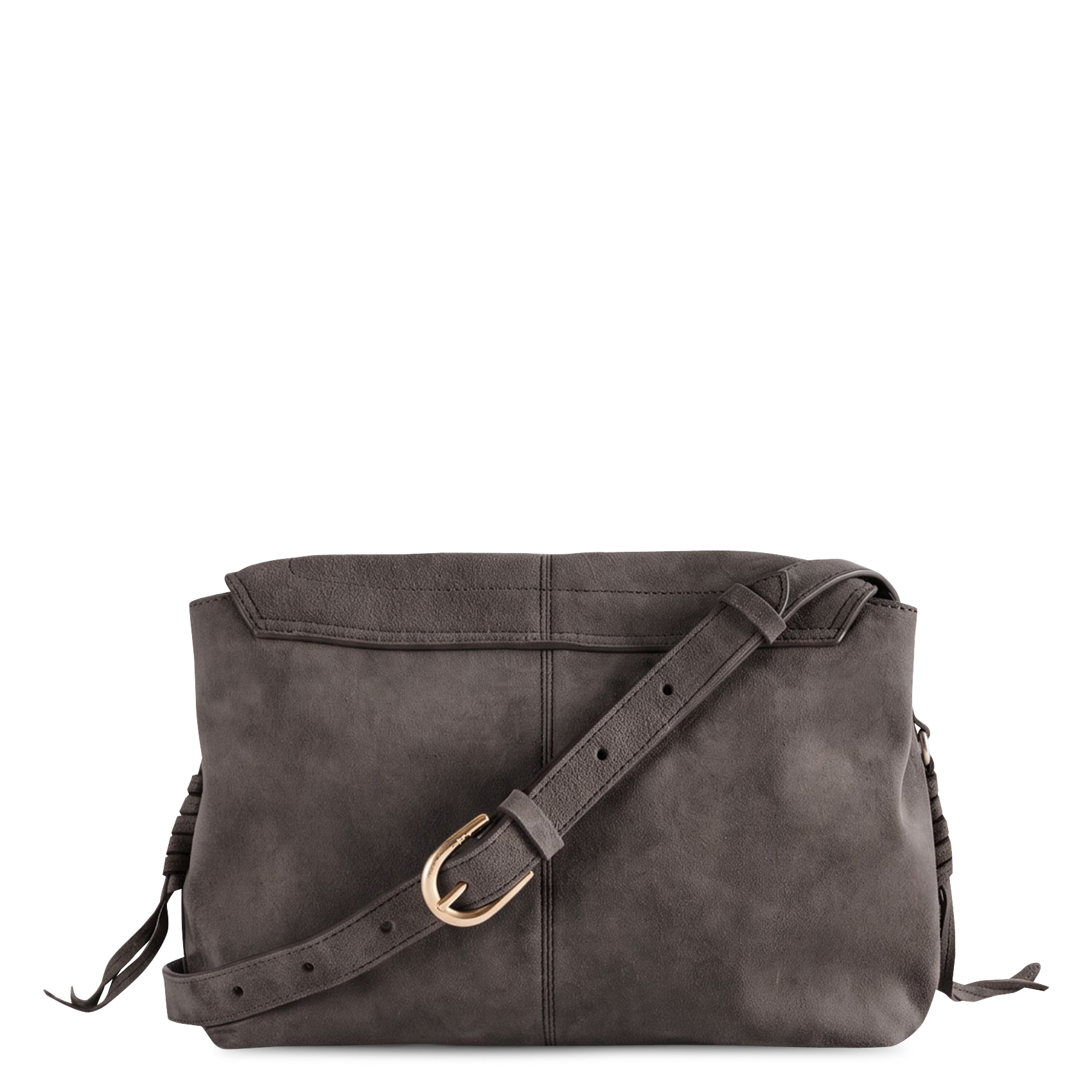 Suede shoulder bag VANESSA BRUNO White