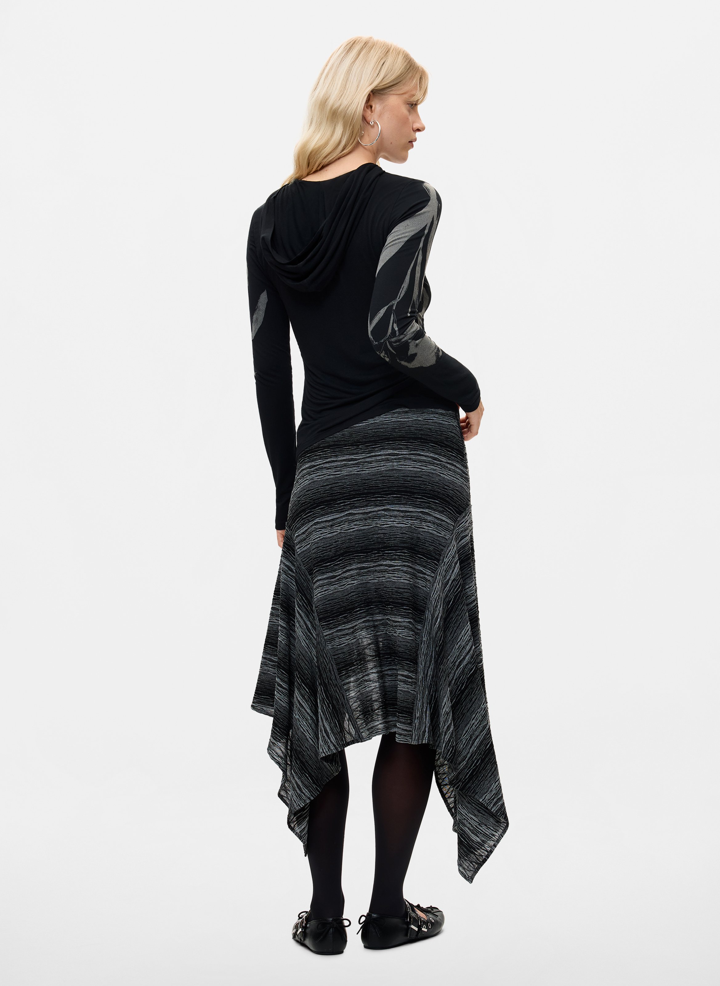 Aansluitende sweater met rits en motiefprint DESIGUAL Zwart