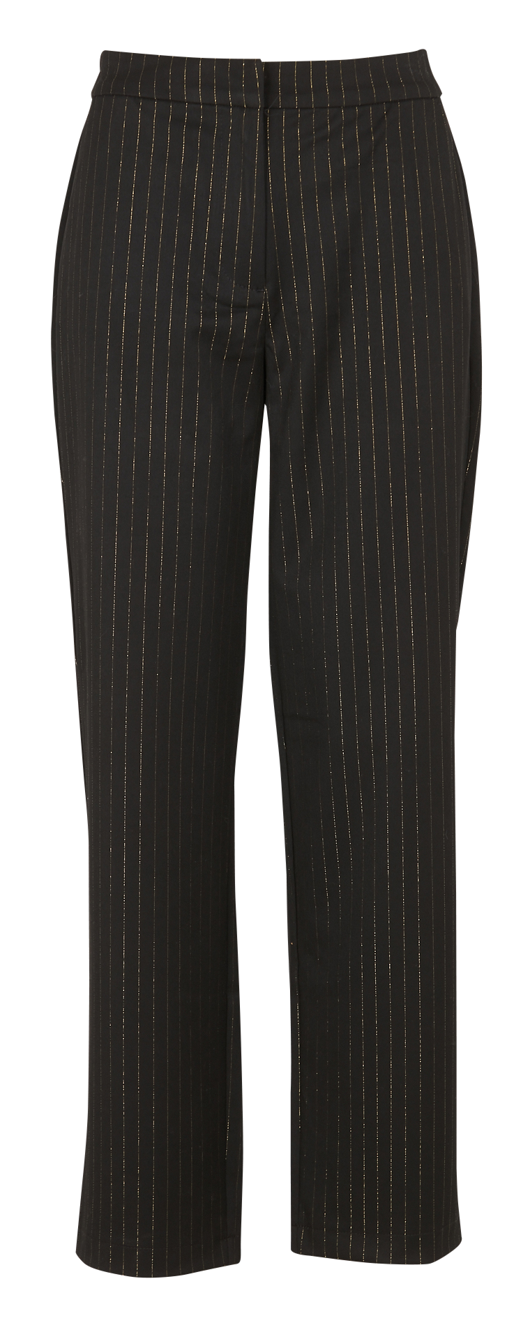Rechte, gestreepte bandplooibroek VILA Zwart