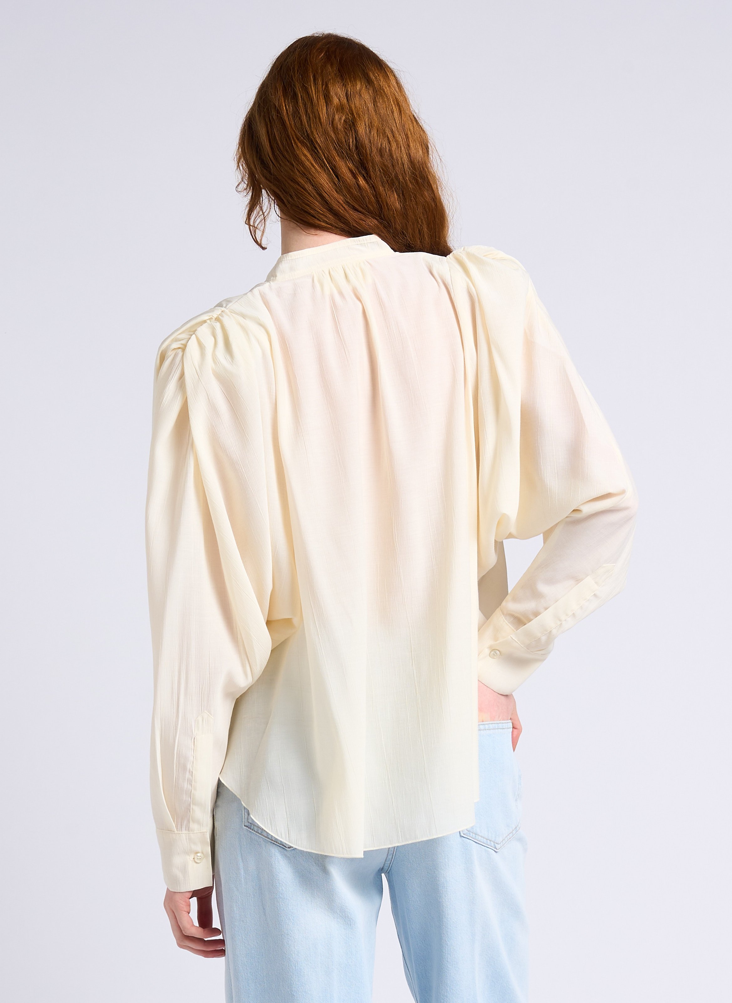 Chemisier col V ample  COLLECTORS CLUB Beige