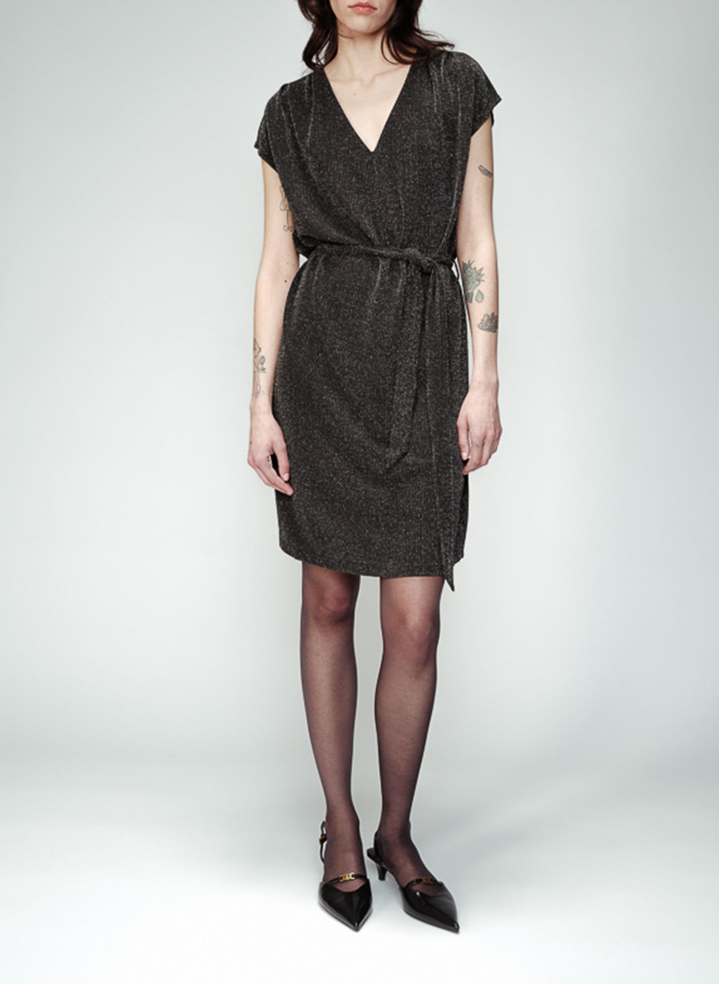 Robe courte ceinturée  GRACE ET MILA Gris