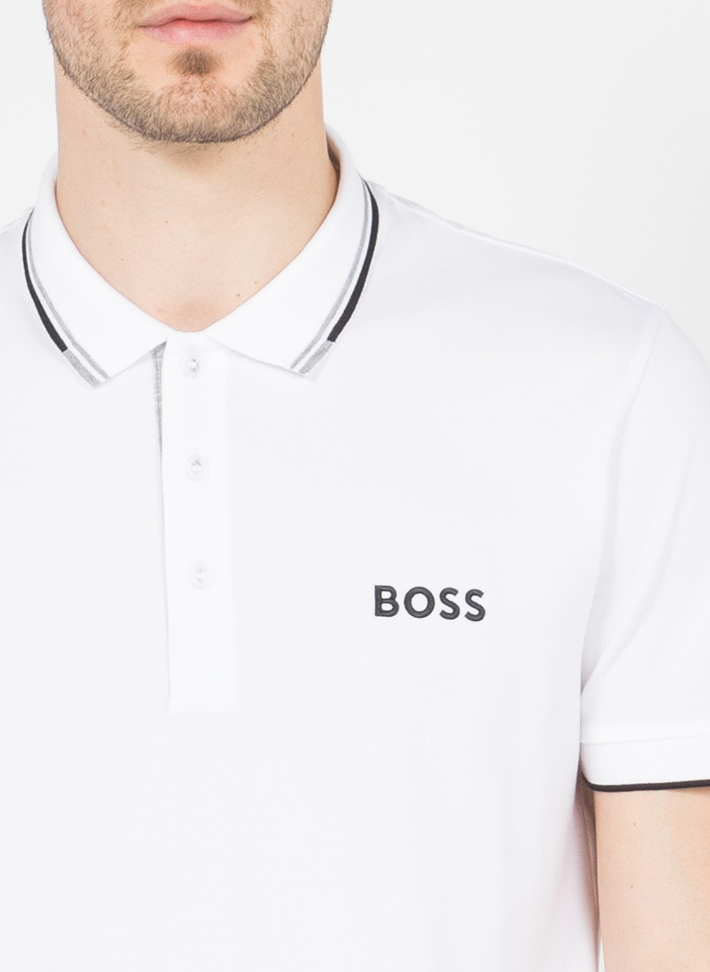 Cotton-blend polo shirt BOSS White
