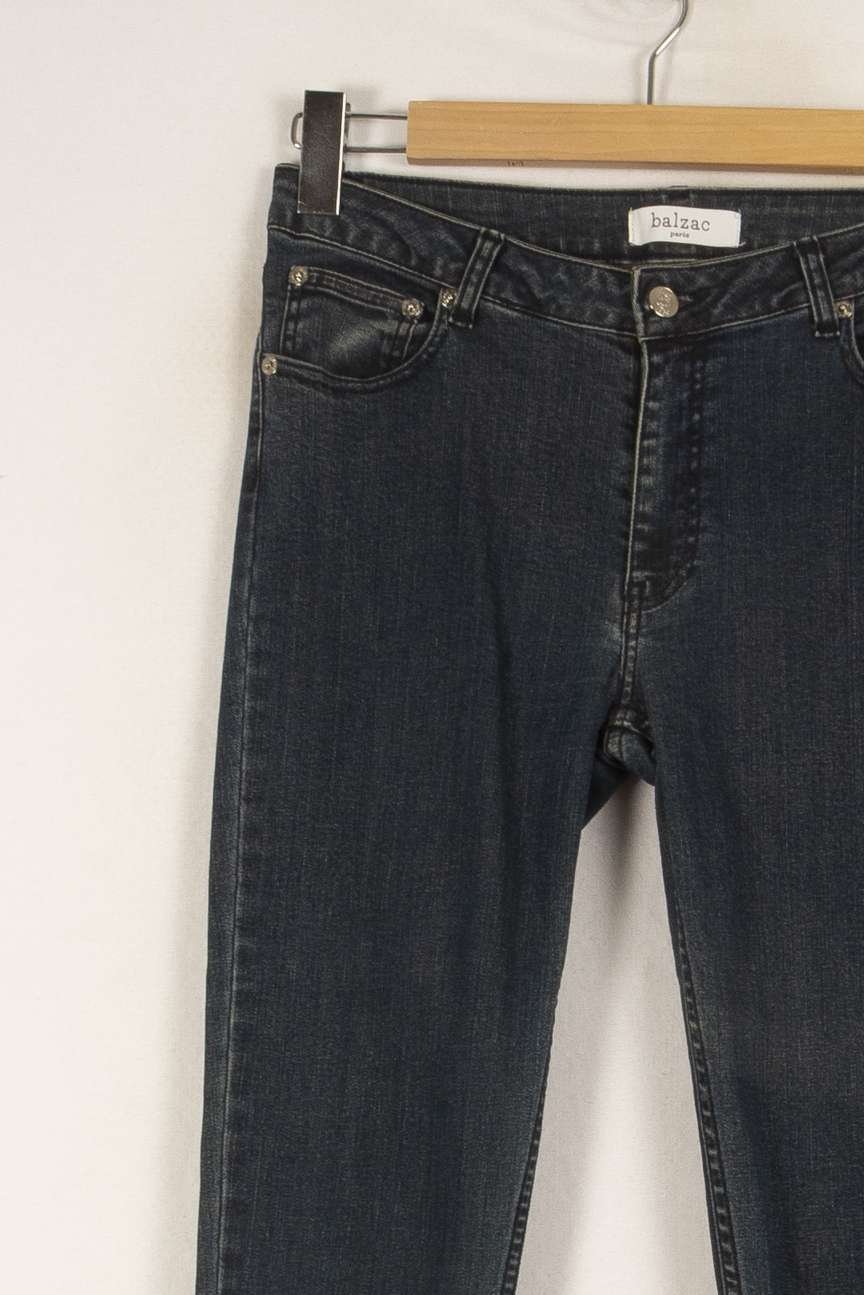 Cropped slim jeans with studs BALZAC PARIS - Seconde Main Blue