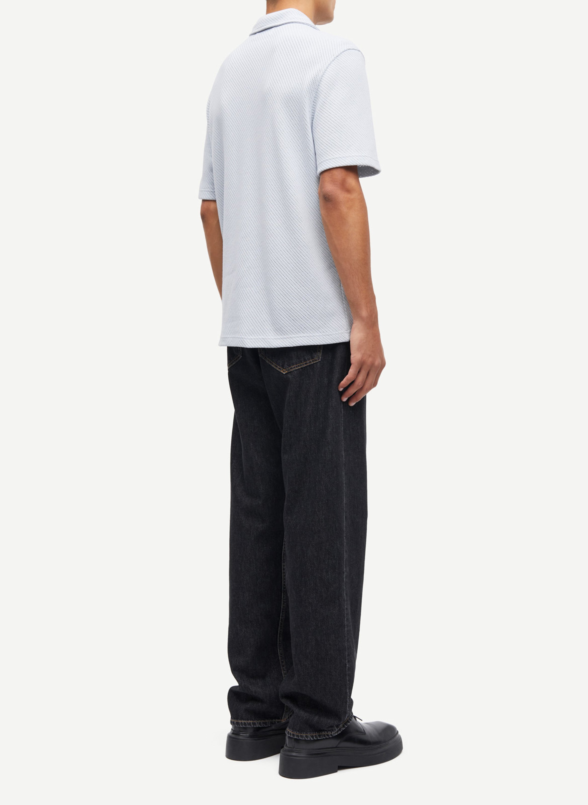 Chemise droite en fibres recyclées SAMSOE SAMSOE Bleu