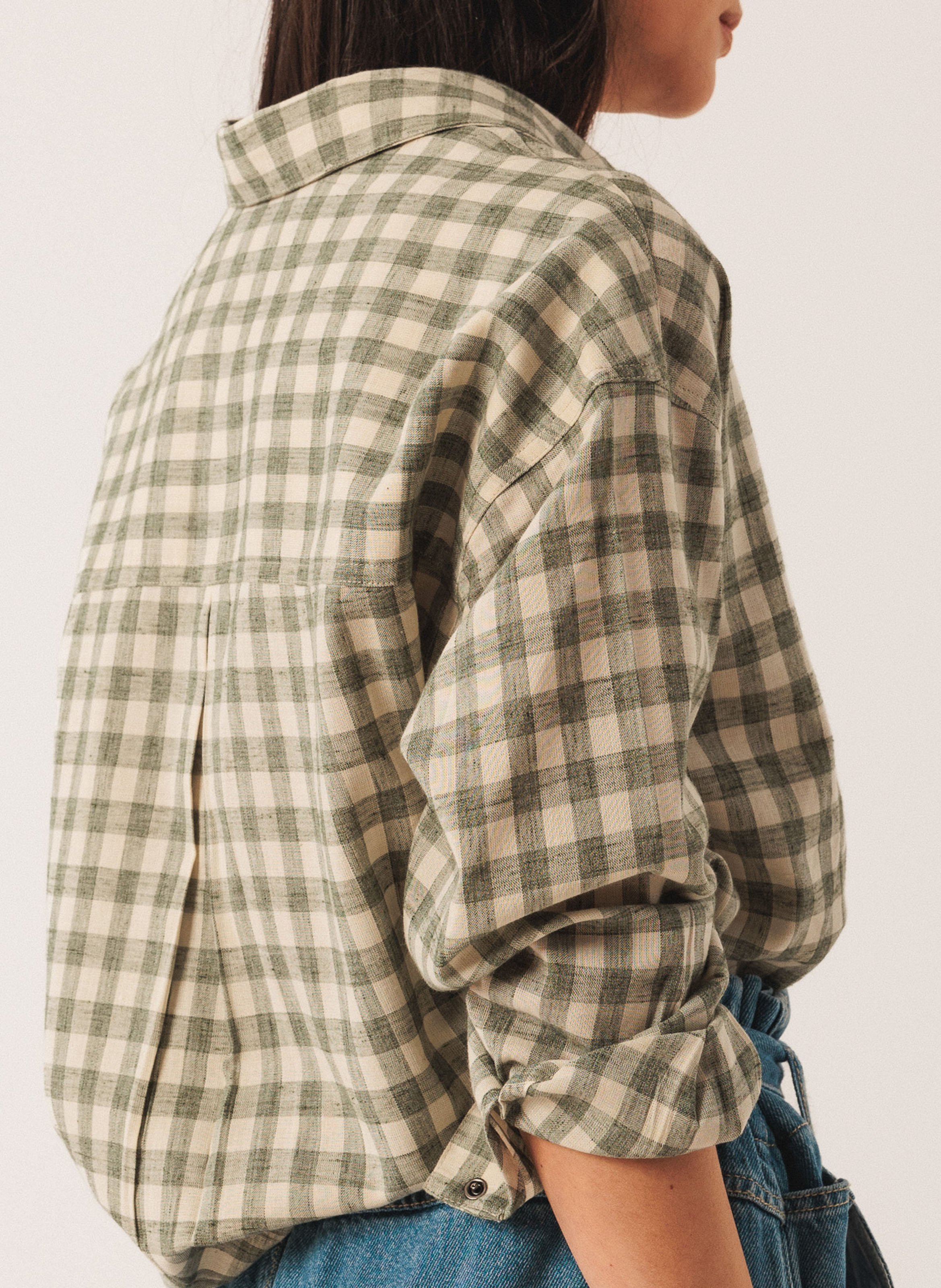 Checked button-up shirt INDI & COLD Khaki