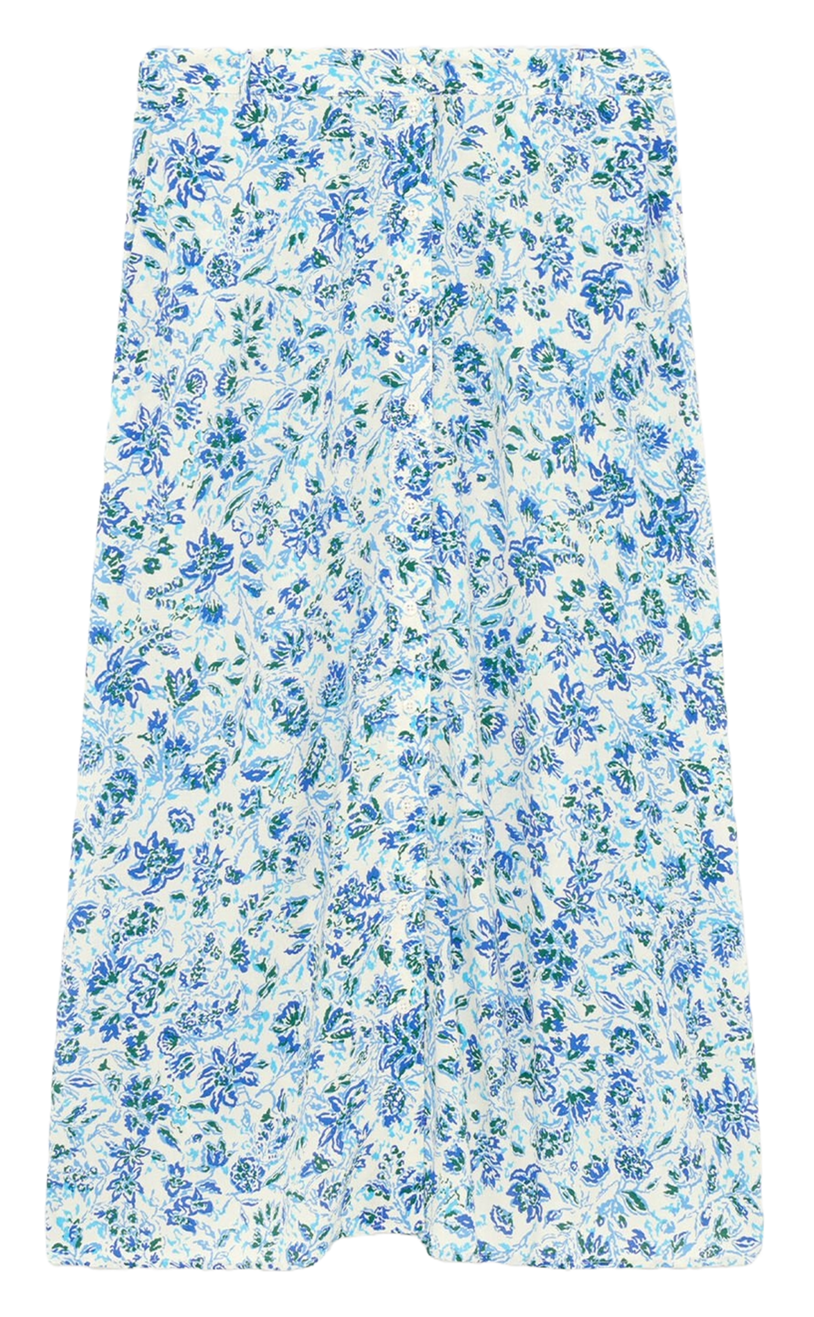 Flowing printed midi skirt CAROLL Blue