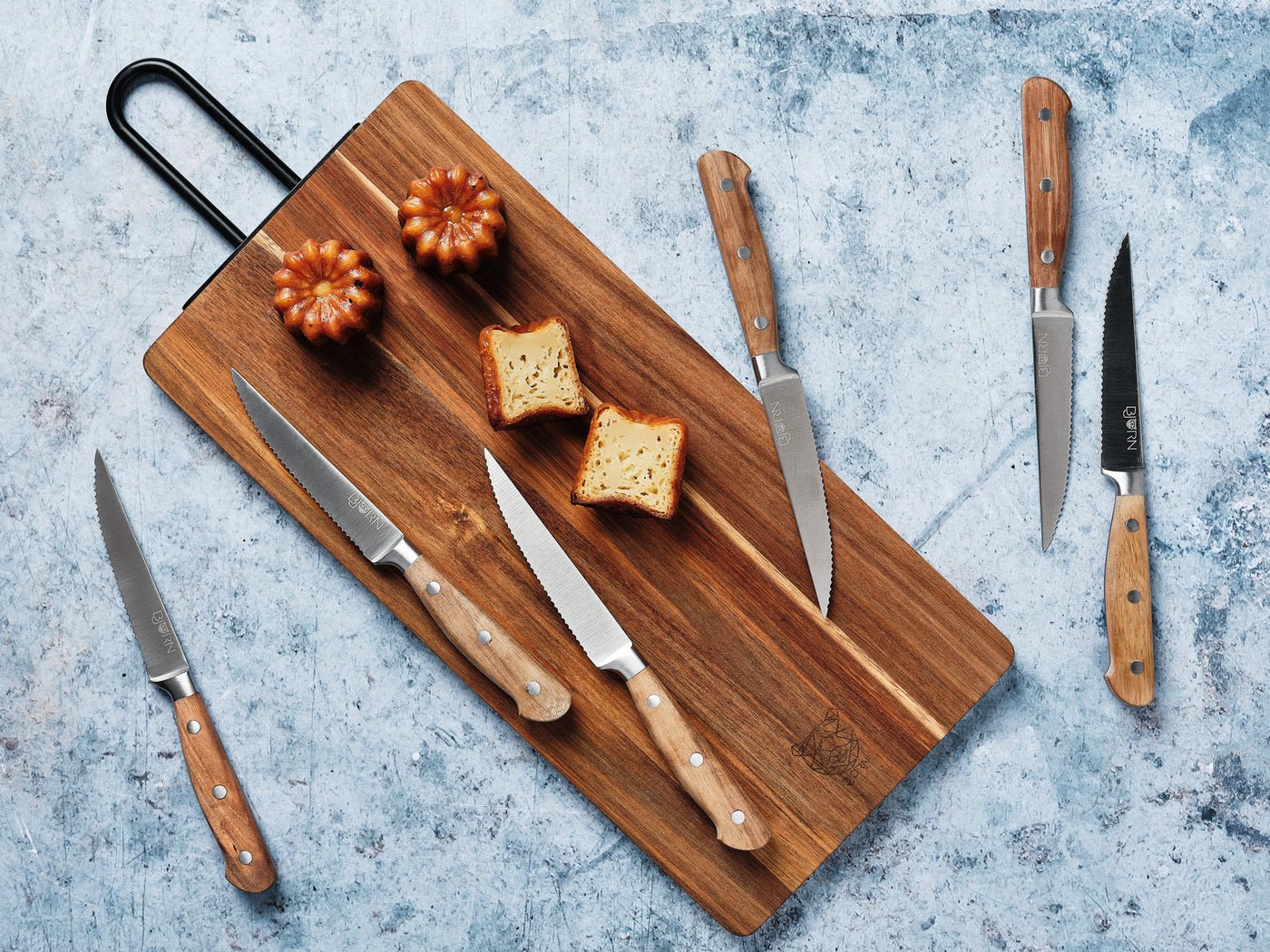 Jakob steak knives - 6 pieces BJORN Brown
