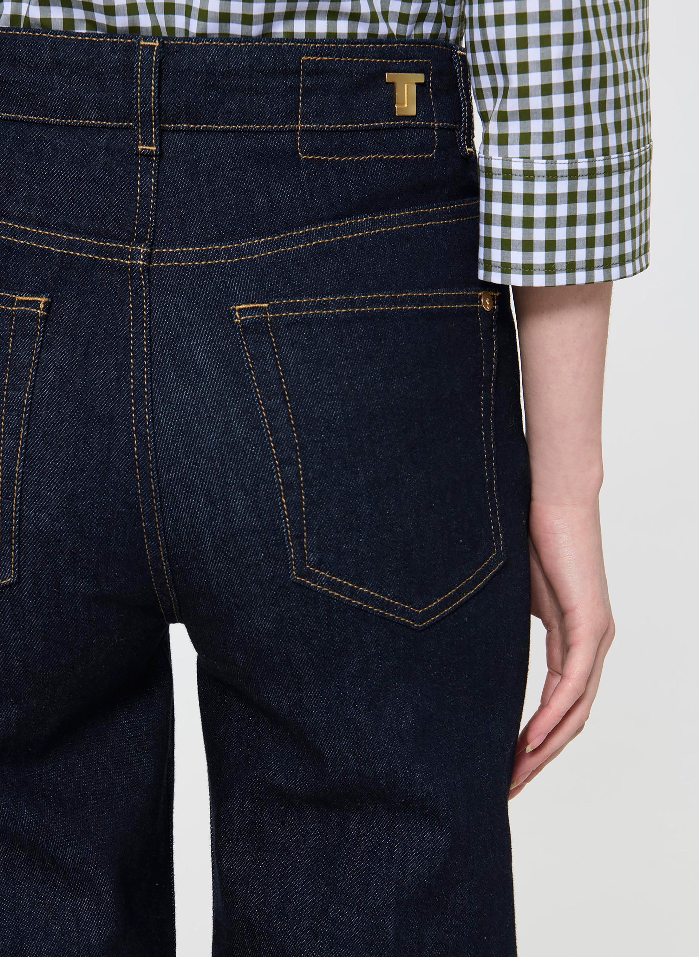 High-waisted raw denim flared jeans TARA JARMON Blue