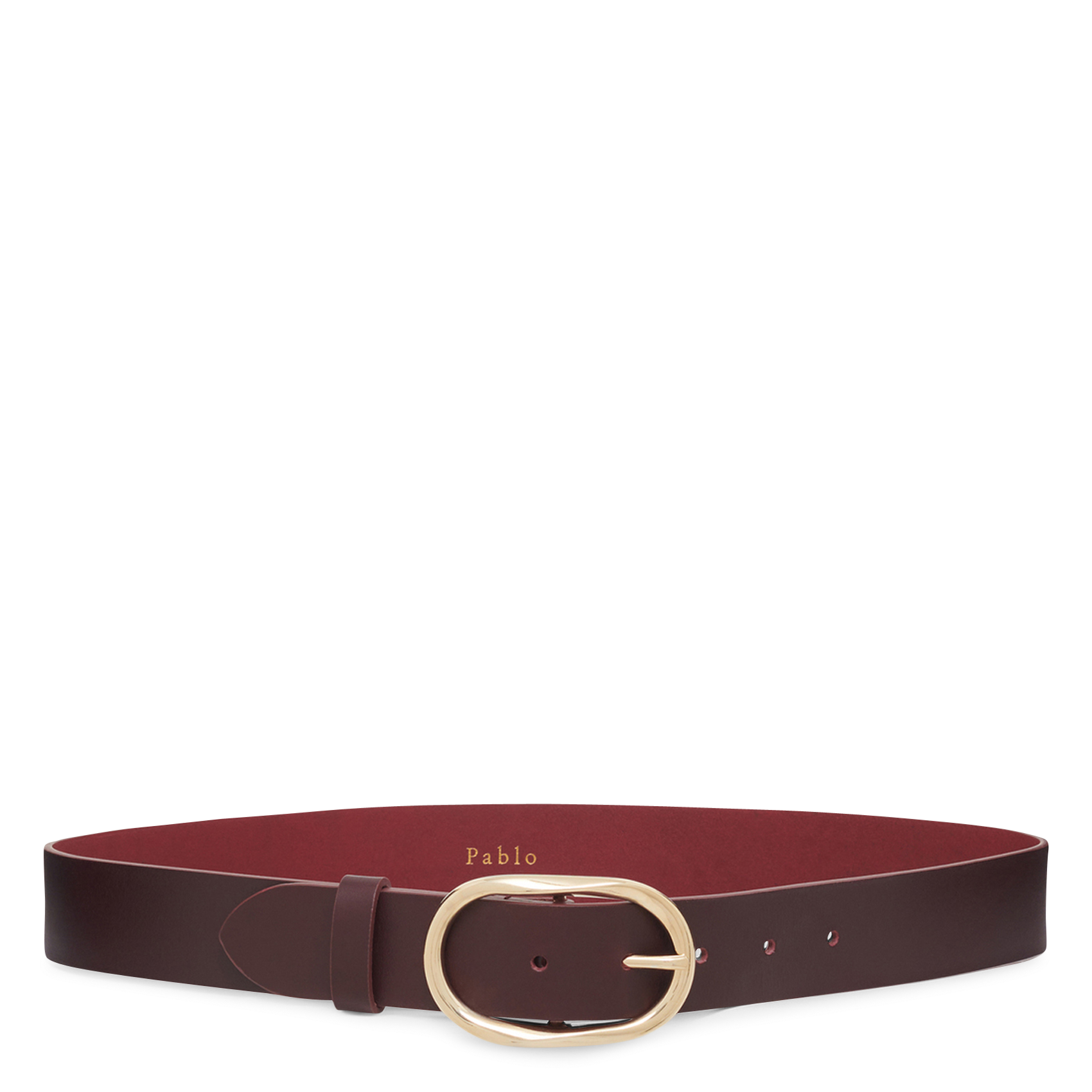 Gordel met gedraaide gesp van leer PABLO