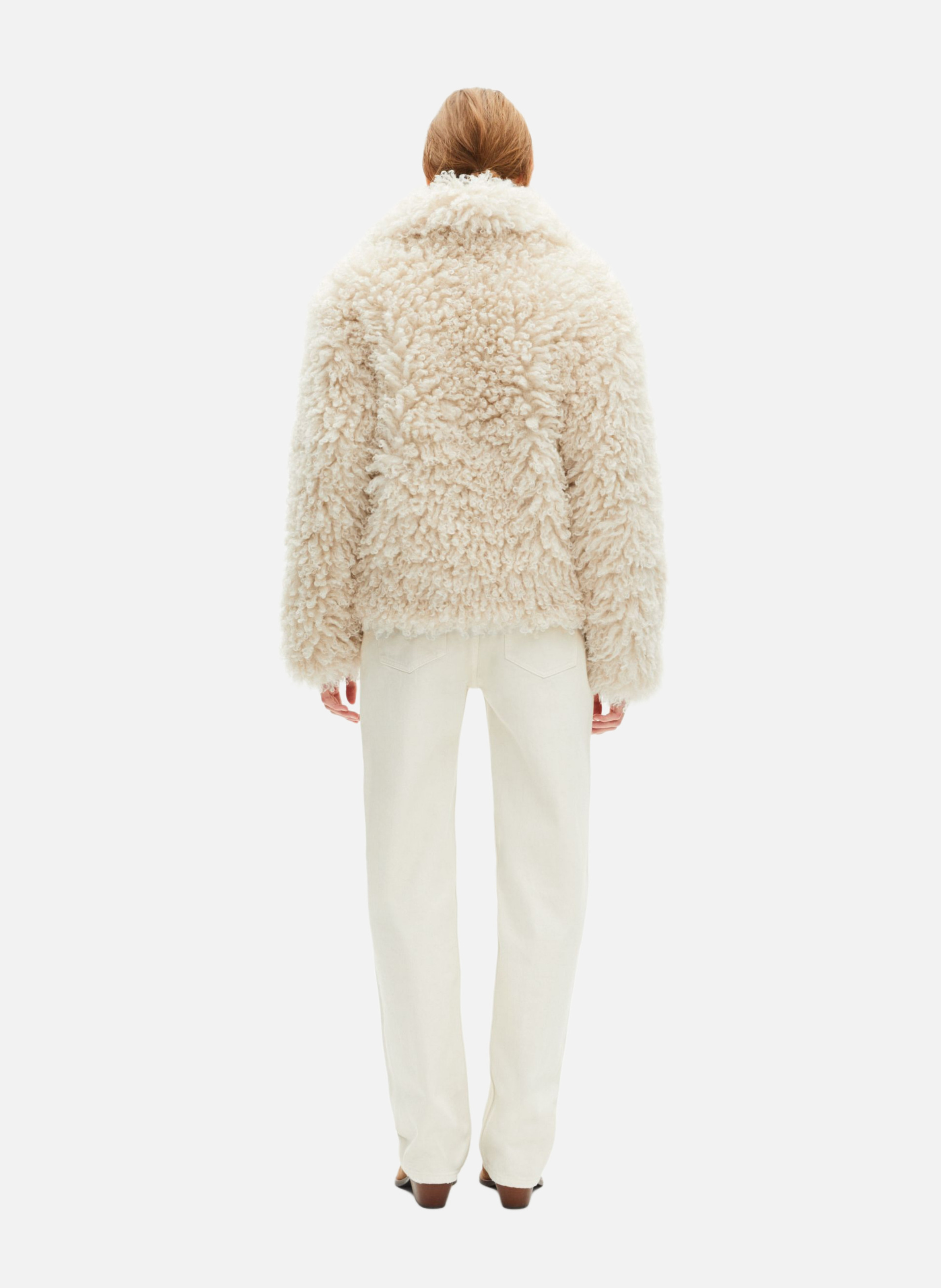 Fur-effect coat THE KOOPLES Beige