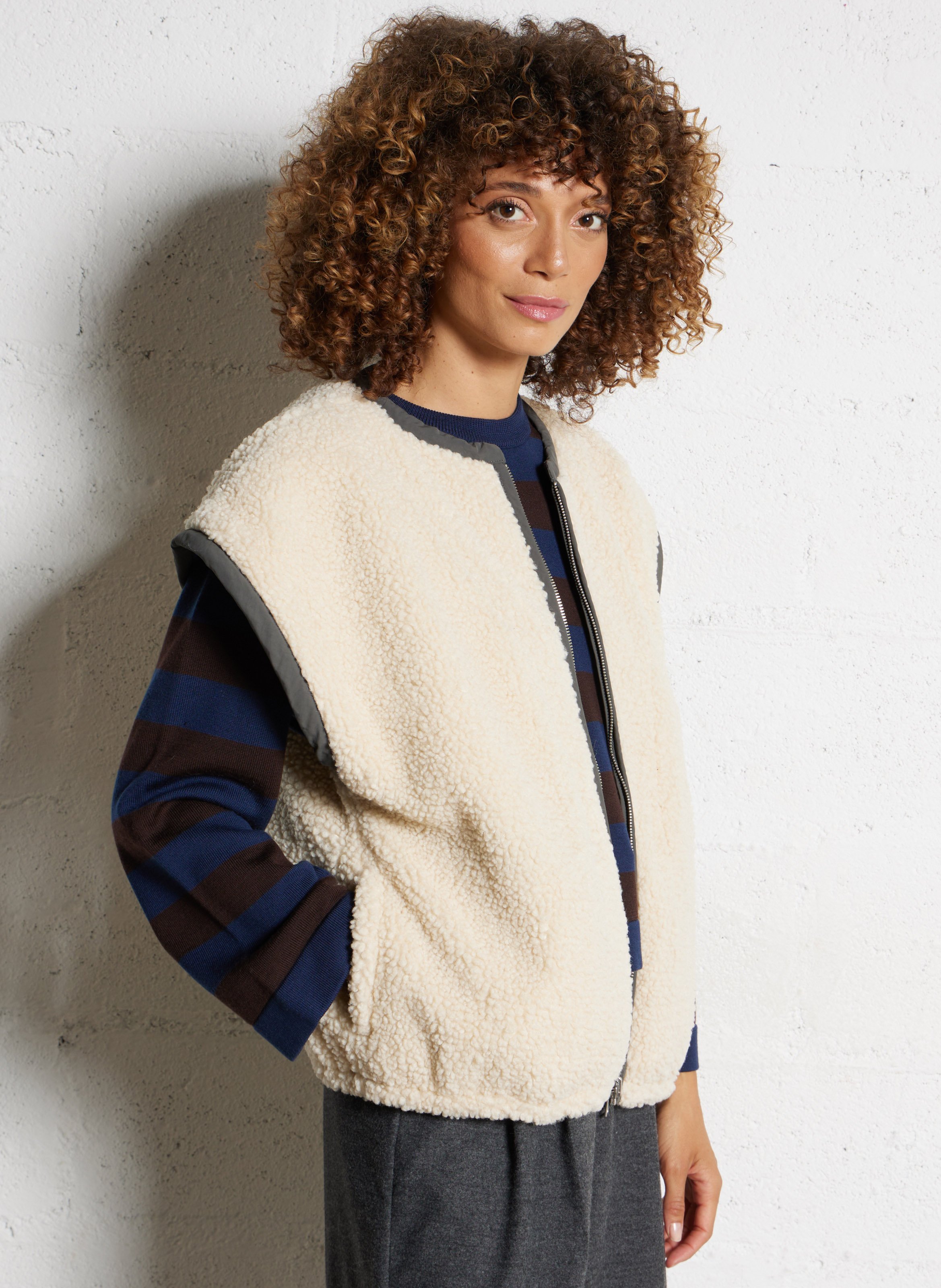 Gewatteerde jas met ronde hals BELLEROSE Beige