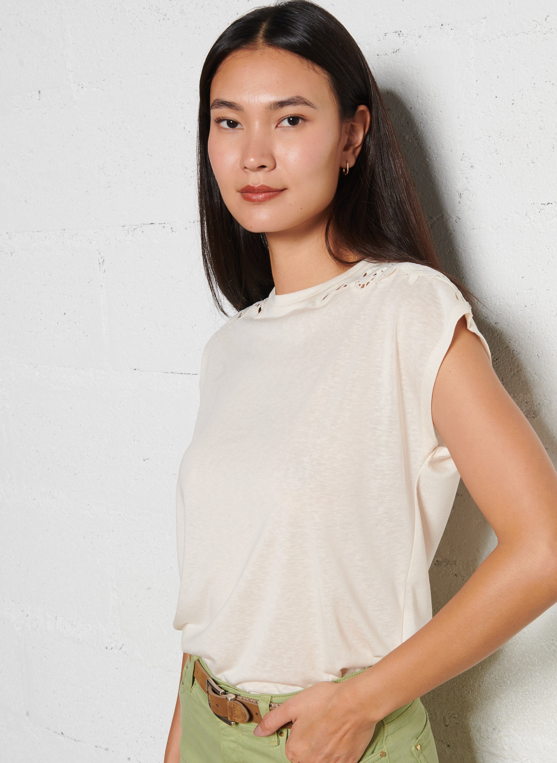 Tee-shirt oversize col rond MAISON 123 Beige