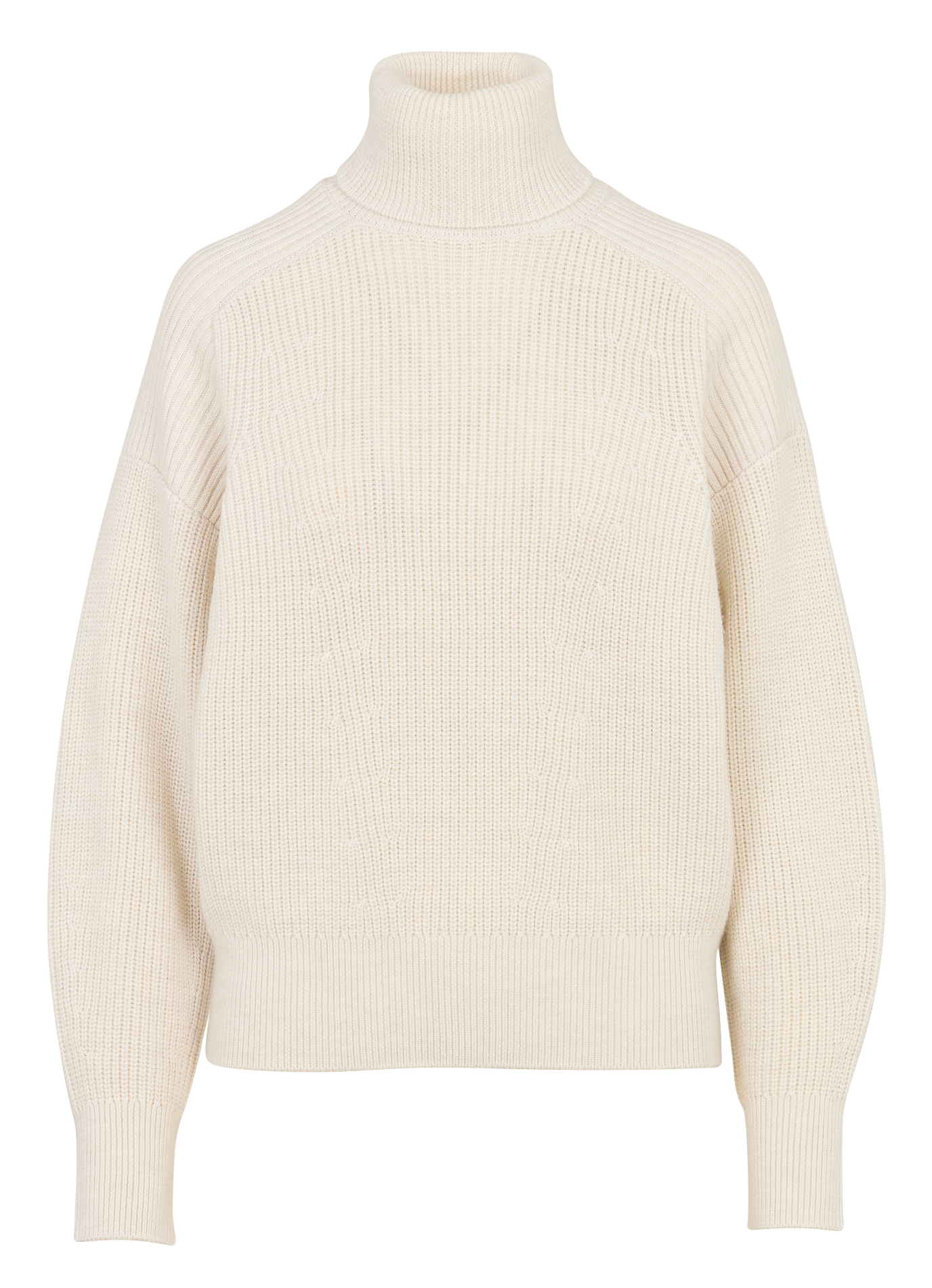 Pull ample col roulé en laine mérinos MAJESTIC FILATURES Beige