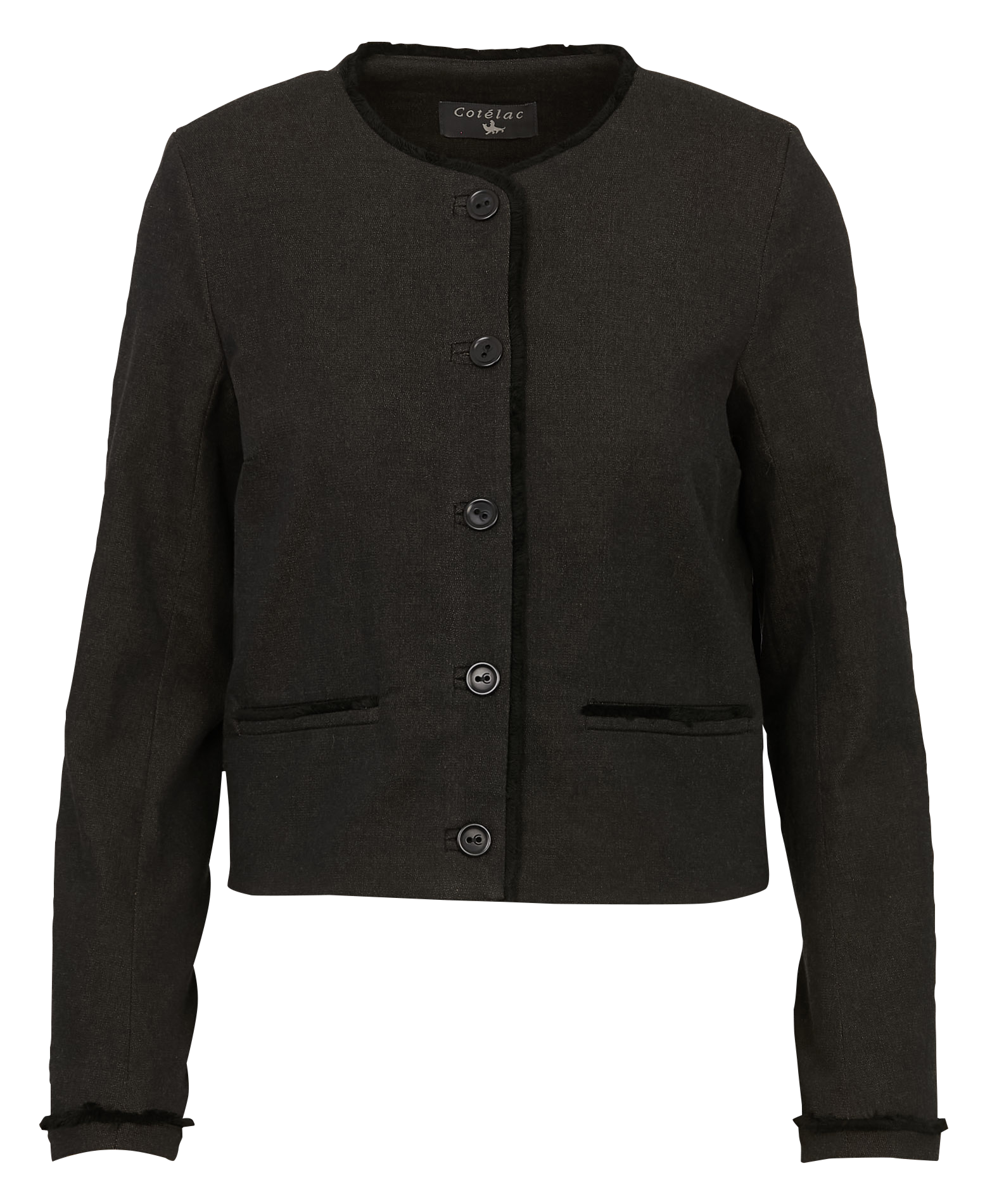 Veste courte boutonnée unie COTELAC Noir
