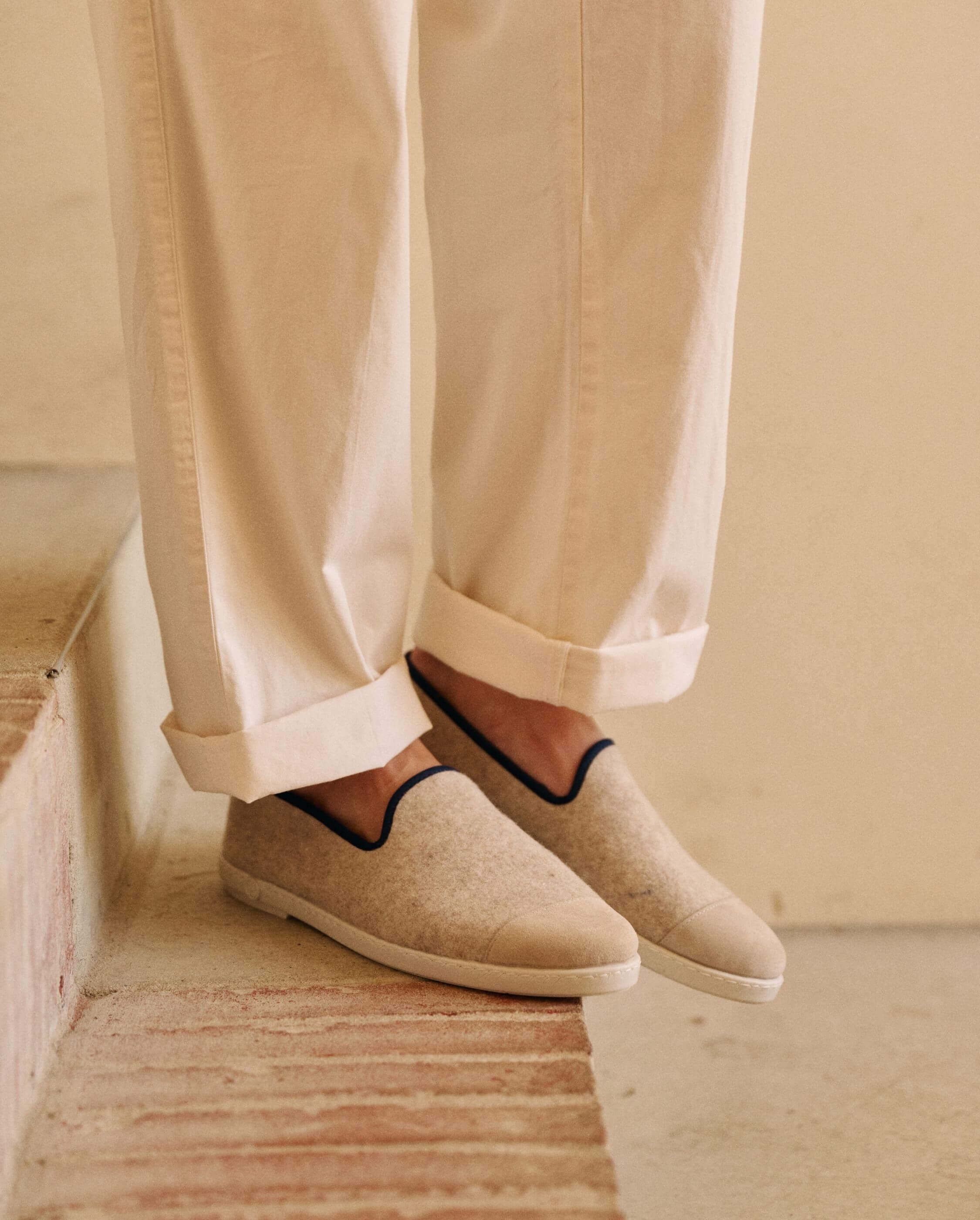 Chausson homme laine, beige nuit ANGARDE Beige