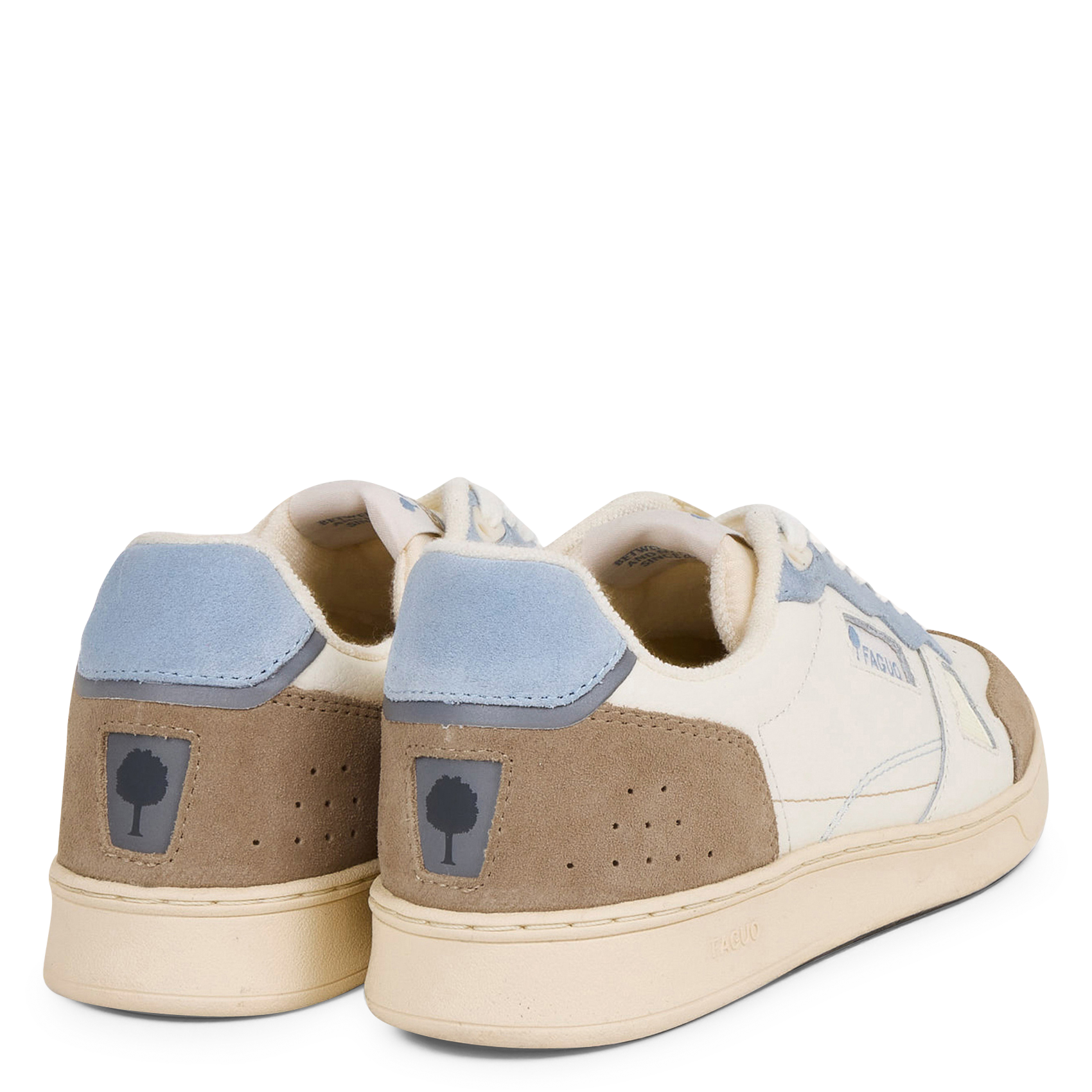 Niedrige Sneaker aus Leder-Mix FAGUO Beige