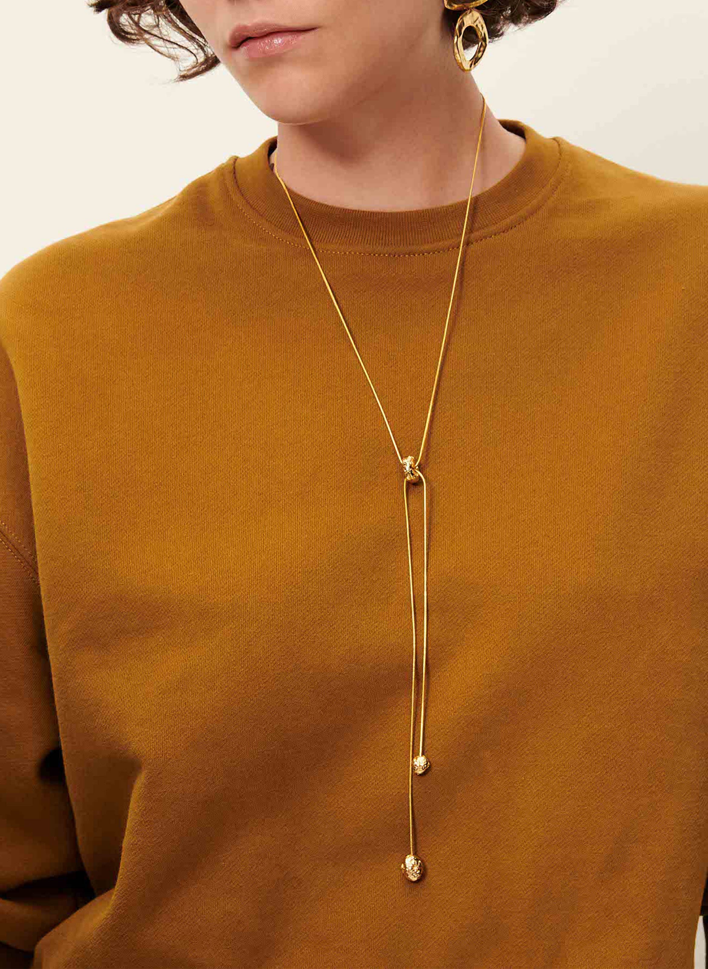 Recycled brass necklace SESSUN Golden