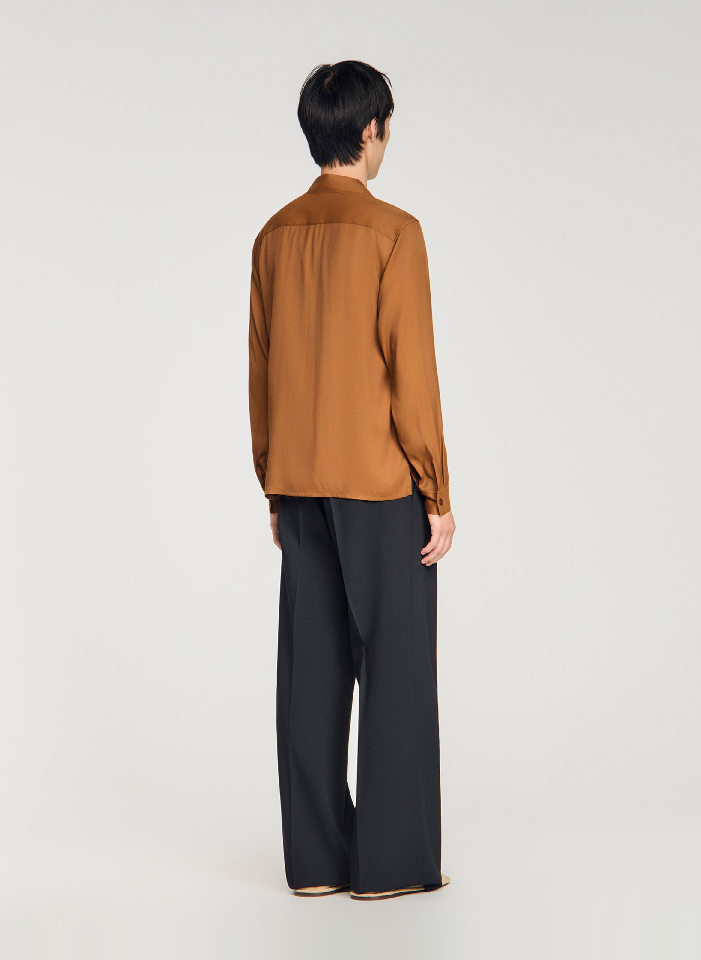 Chemise fluide regular-fit  SANDRO Marron