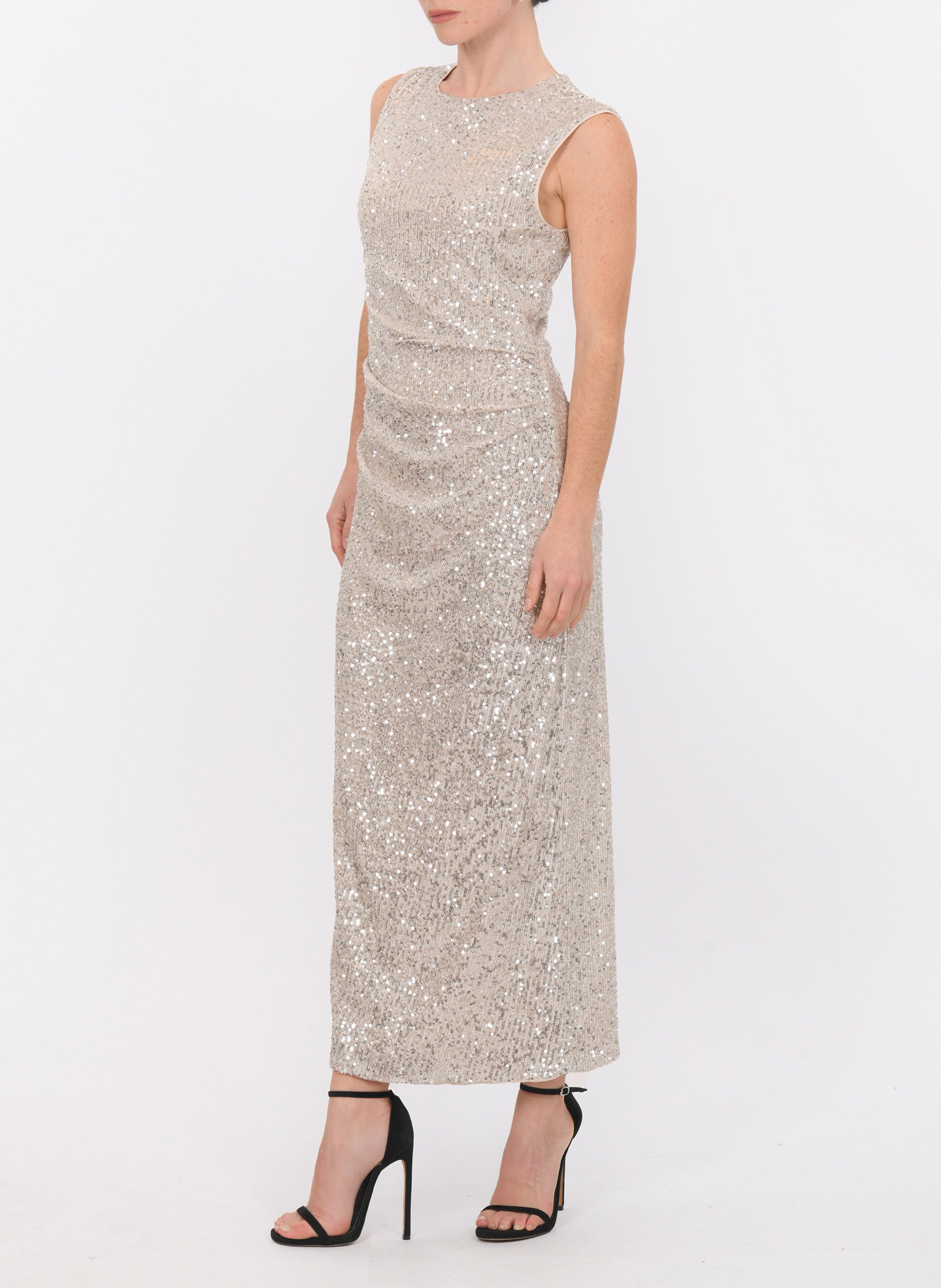 Sequin collared long dress KOOKAI Silver