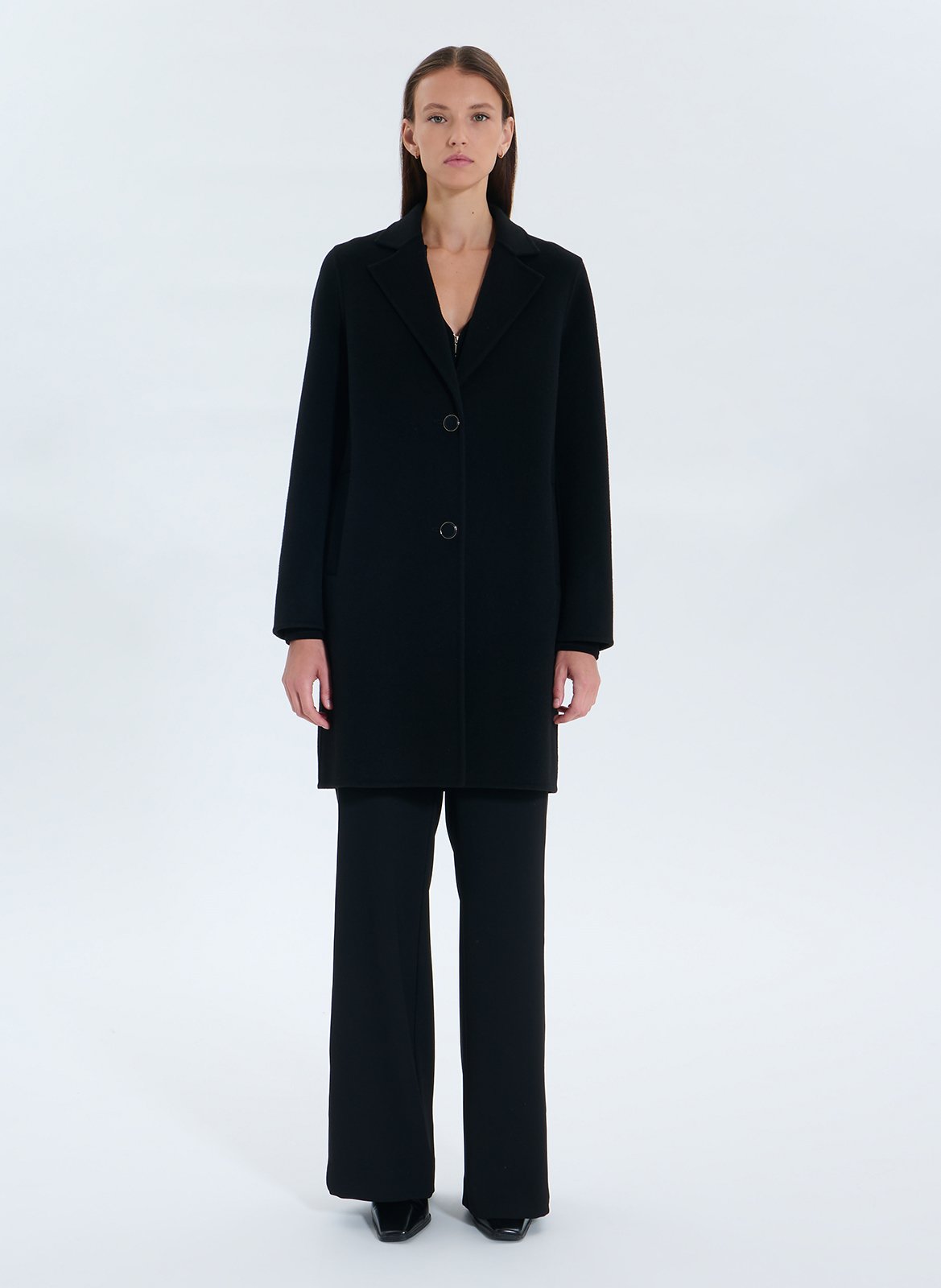 Oversized wool-blend coat with tailored collar ZAPA Black