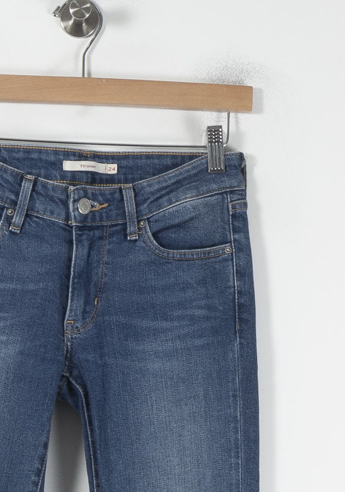 Cropped slim jeans with studs LEVI'S - Seconde main Blue