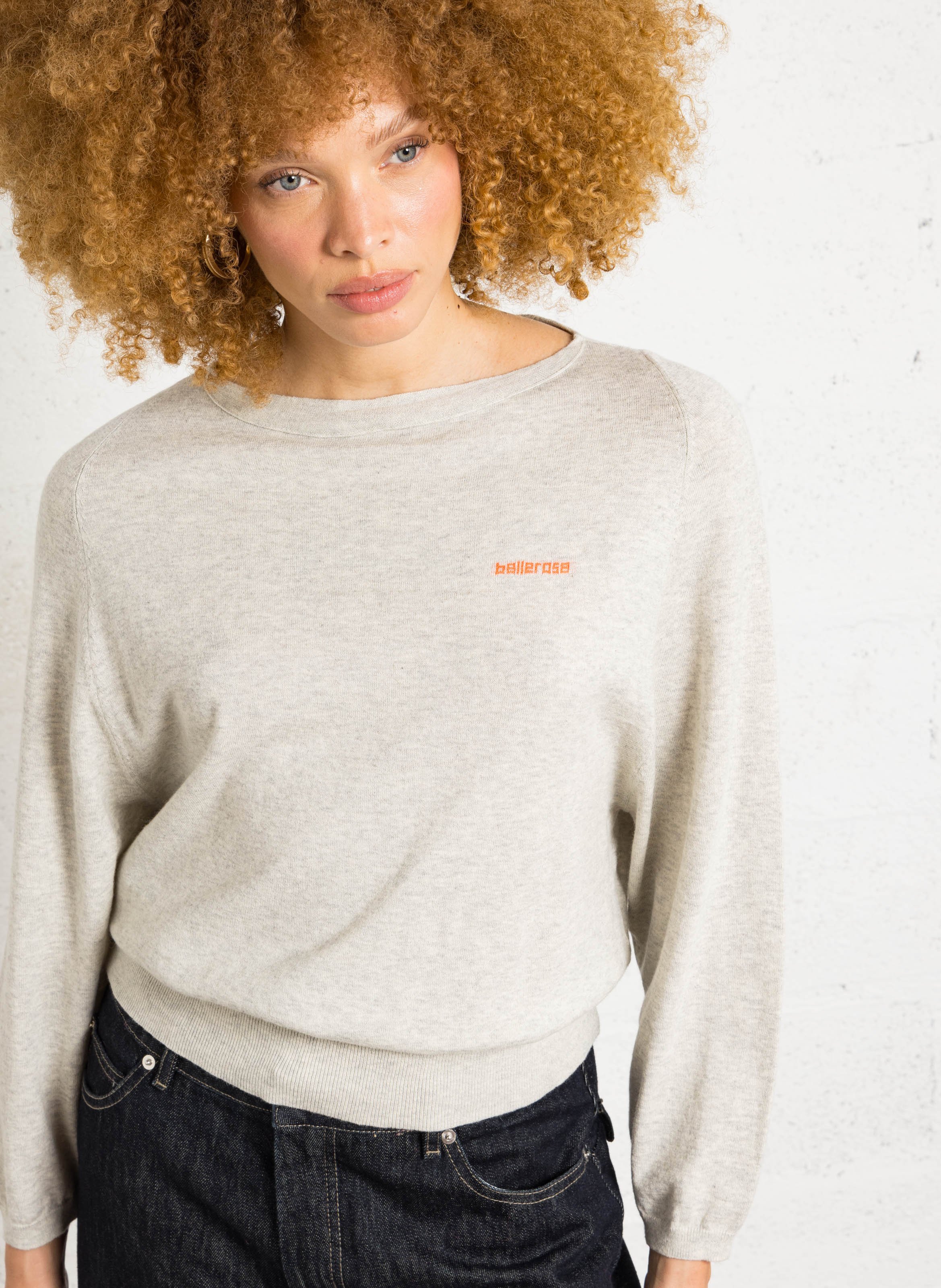 Ärmelloser Pullover mit Schnürung aus Baumwolle und Wolle BELLEROSE Beige