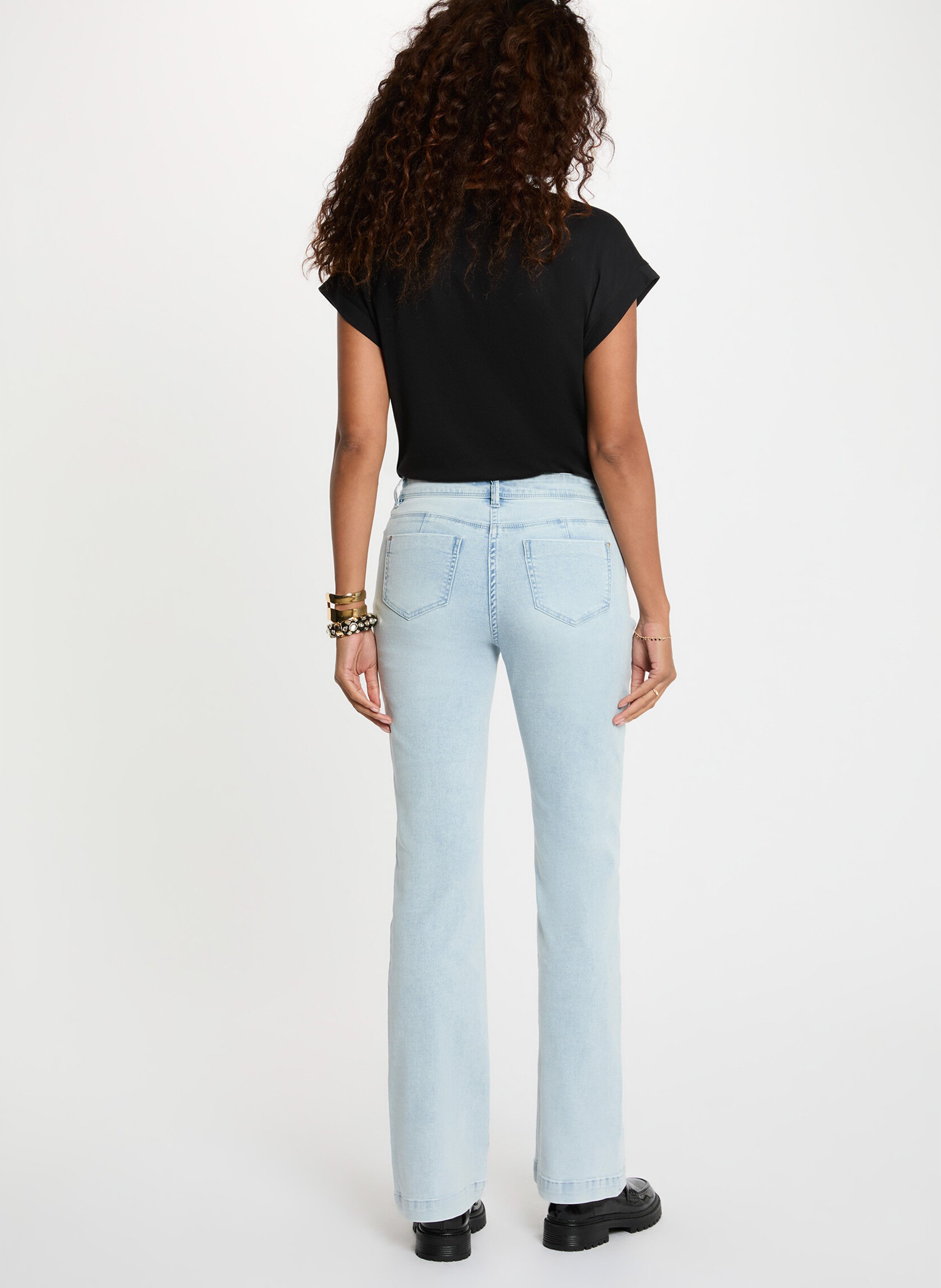 Tee-shirt droit manches courtes en coton MORGAN Noir