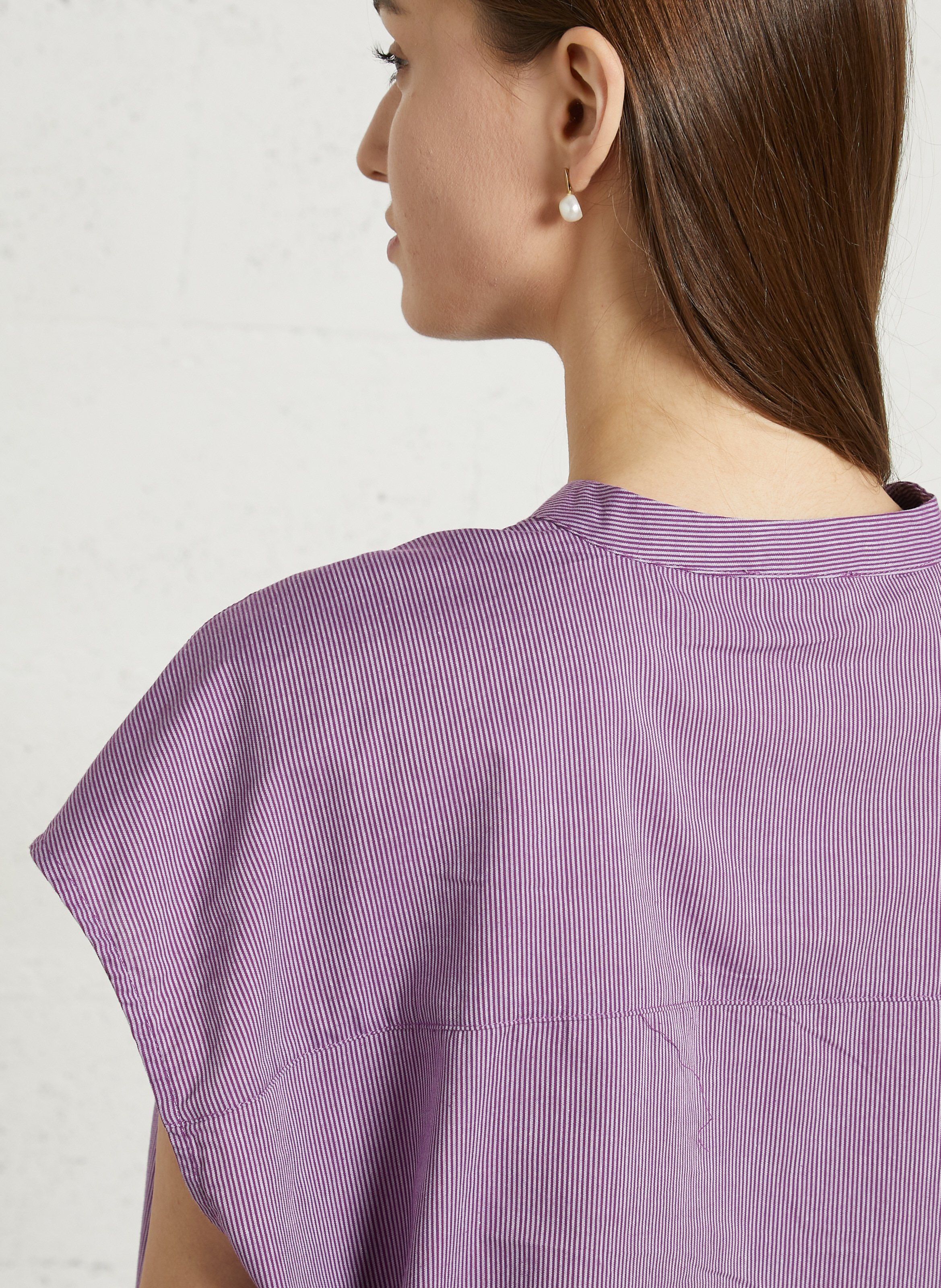 Top ample à rayures fines en coton SEE U SOON Violet