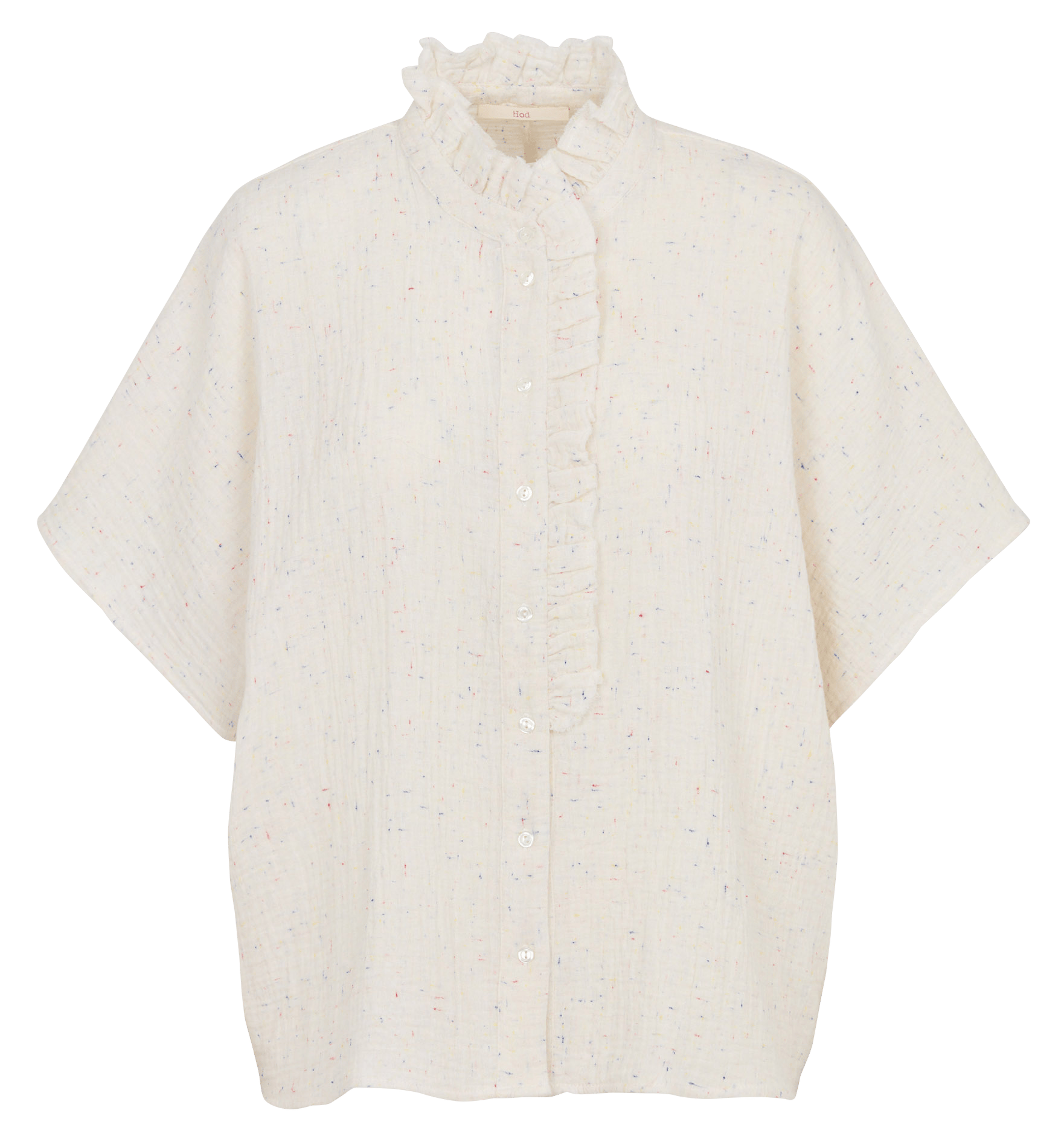 Wijdvallende blouse met Victoriaanse kraag van katoen HOD PARIS Beige