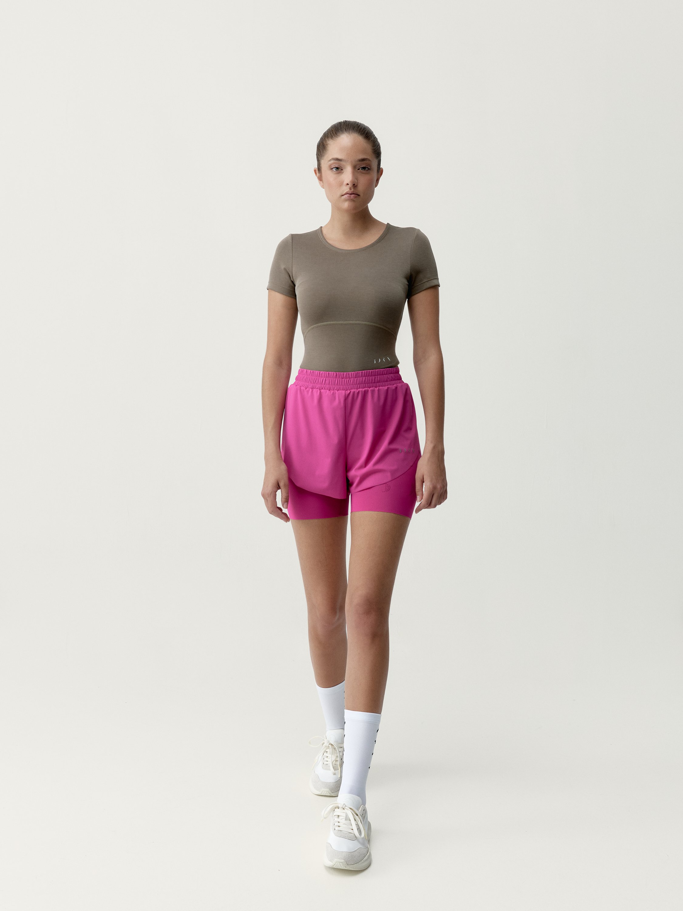 T-shirt de sport manches courtes aldina BORN Kaki