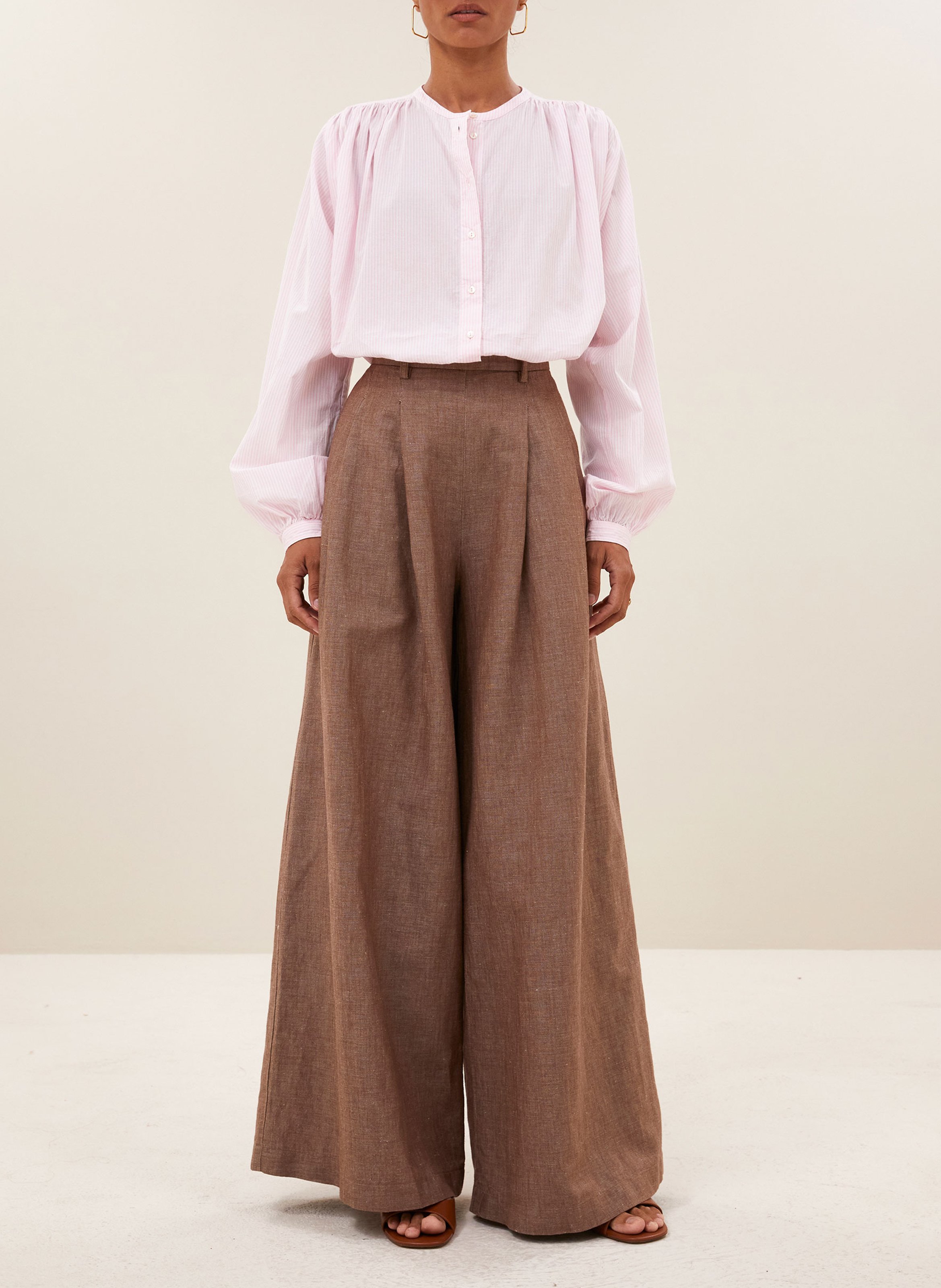 Oversize Bluse aus bedruckter Baumwolle BY BAR Rosa