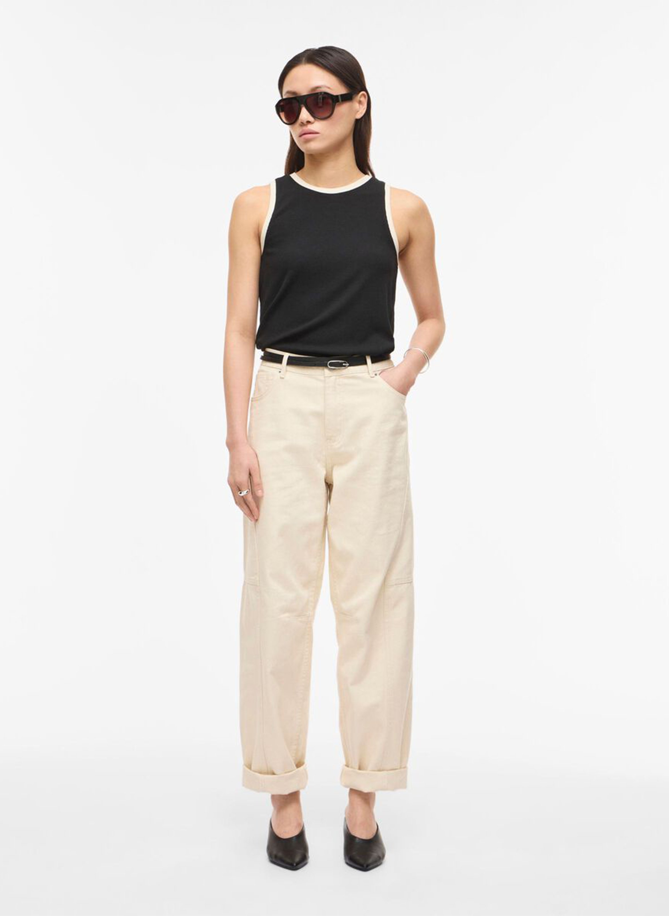 Débardeur droit col rond ROUGE EDIT Gris