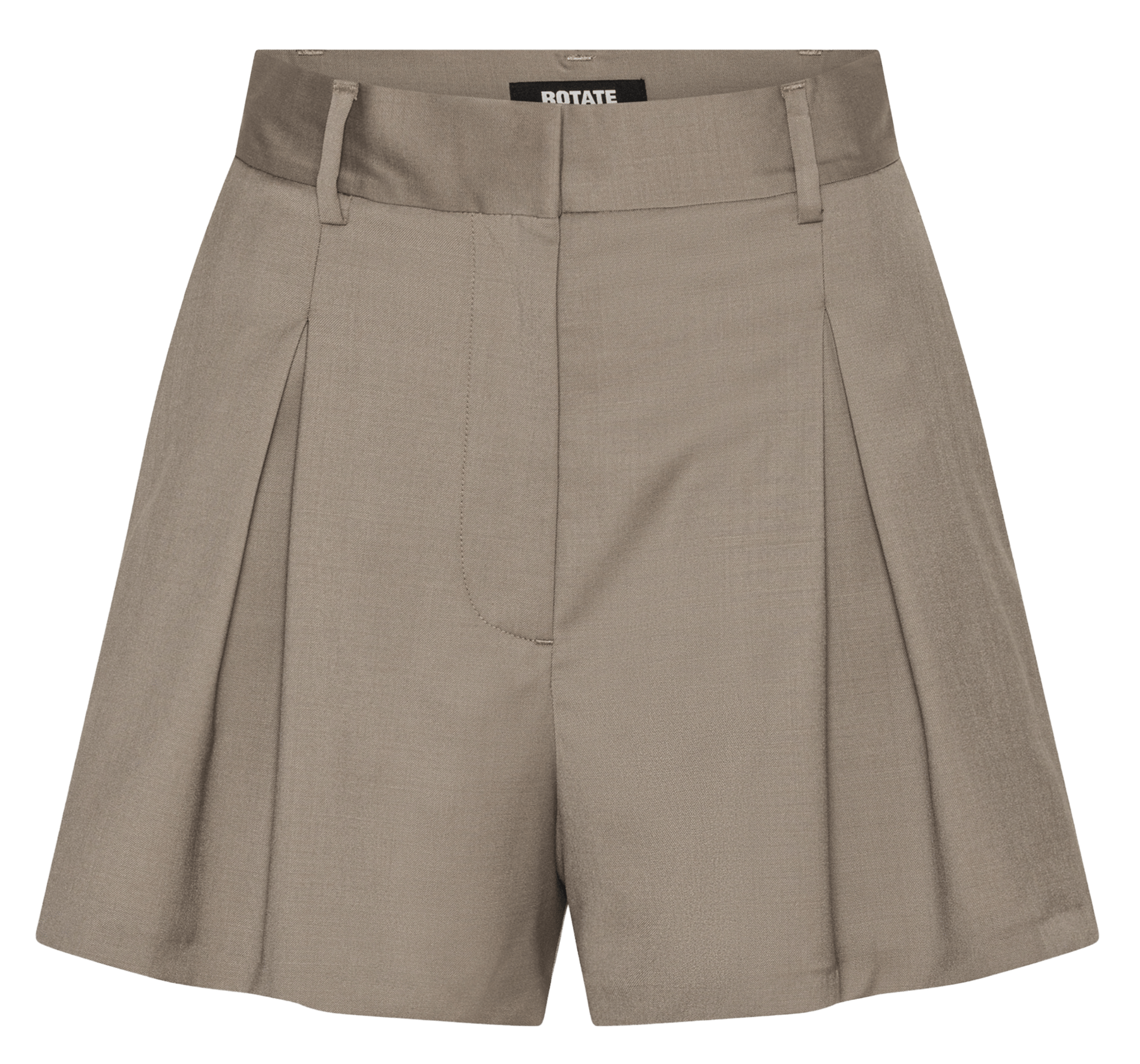 Kurzer ausgestellter Rock mit hoher Taille ROTATE Beige