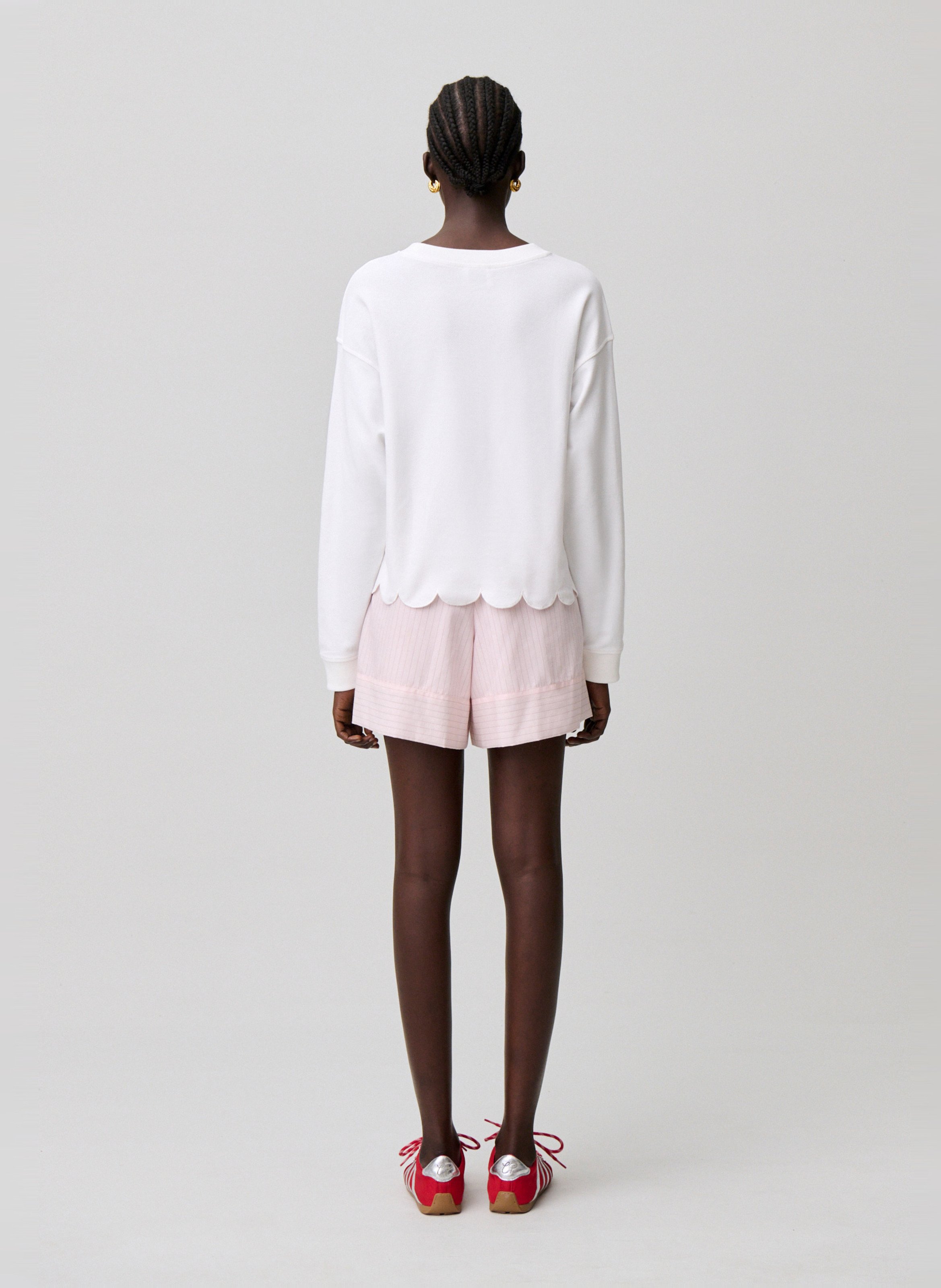 Sweatshirt van piqué katoen CLAUDIE PIERLOT Beige