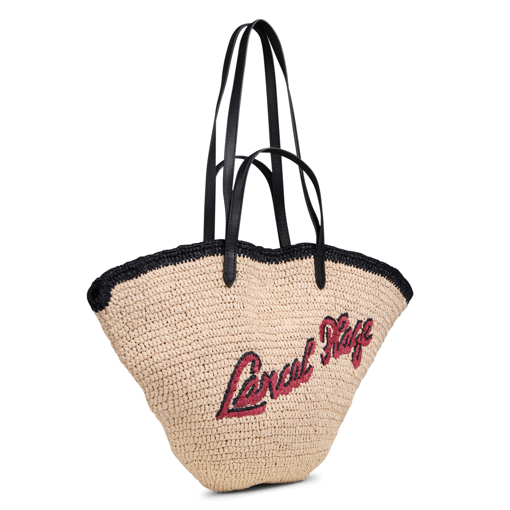 Cabas en raphia LANCEL Beige