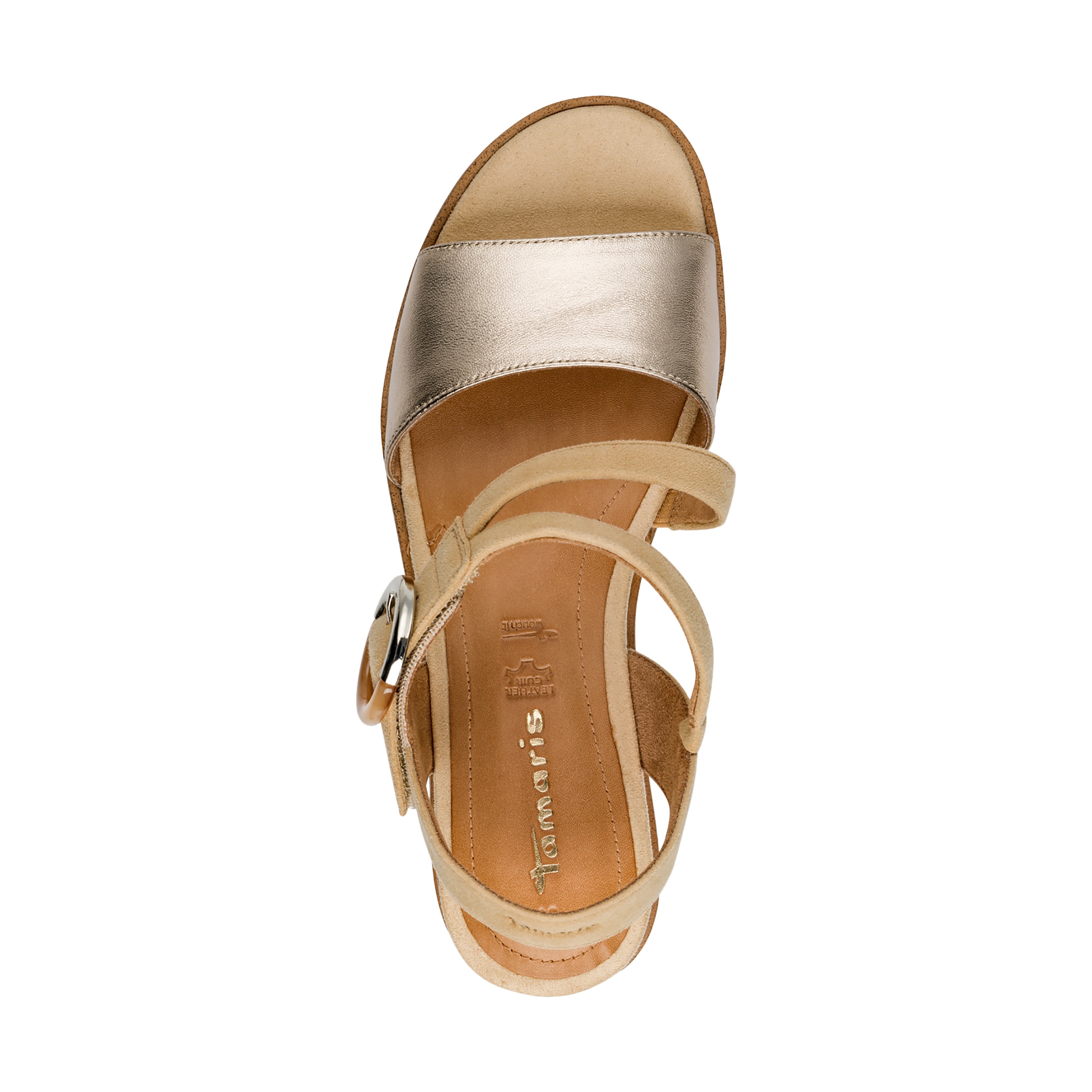 Wedge leather sandals TAMARIS Multicolored