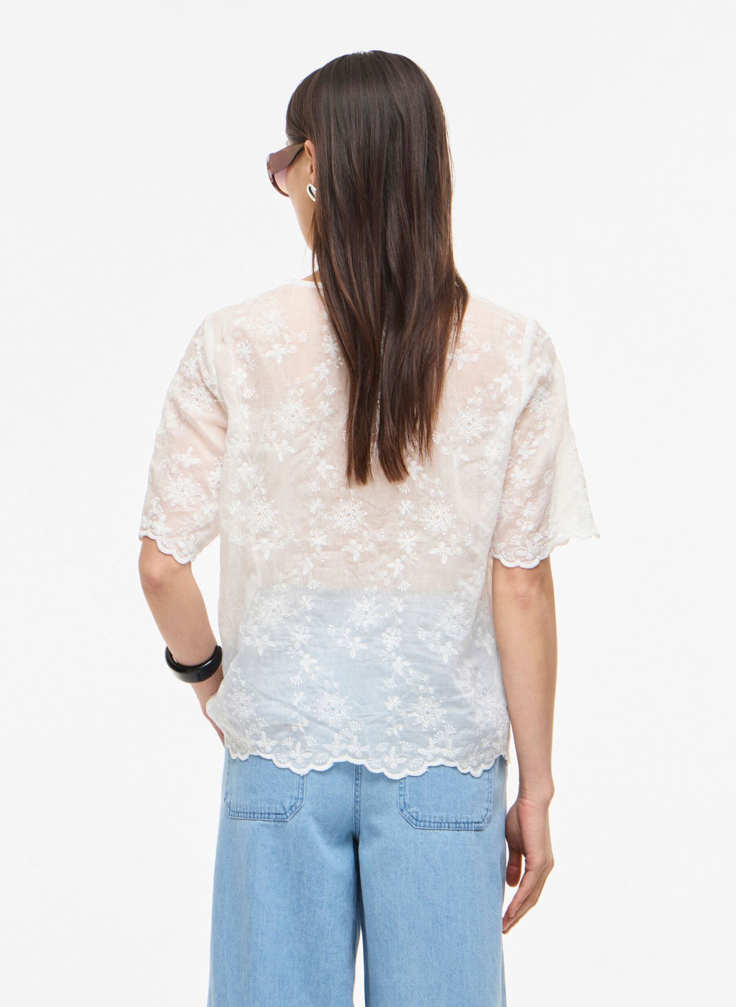 Bluse mit V-Ausschnitt ROUGE EDIT Beige