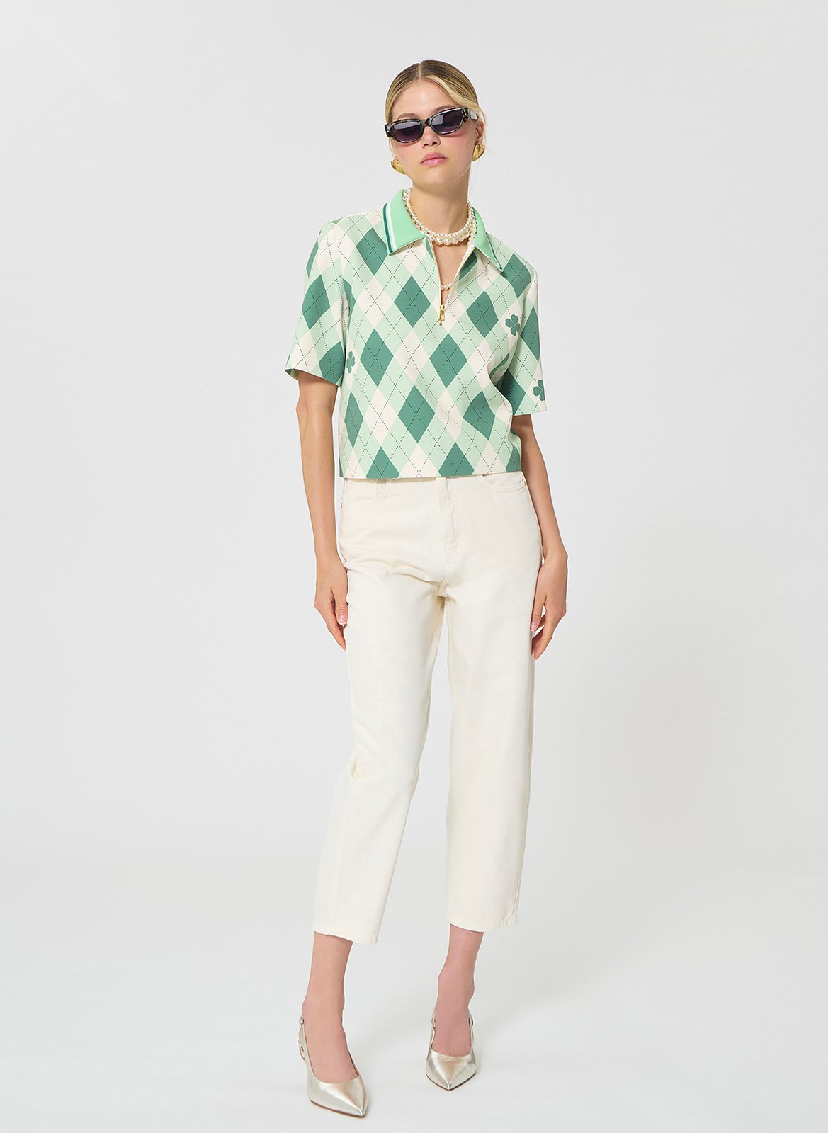 Jean mom taille haute uni TARA JARMON Blanc