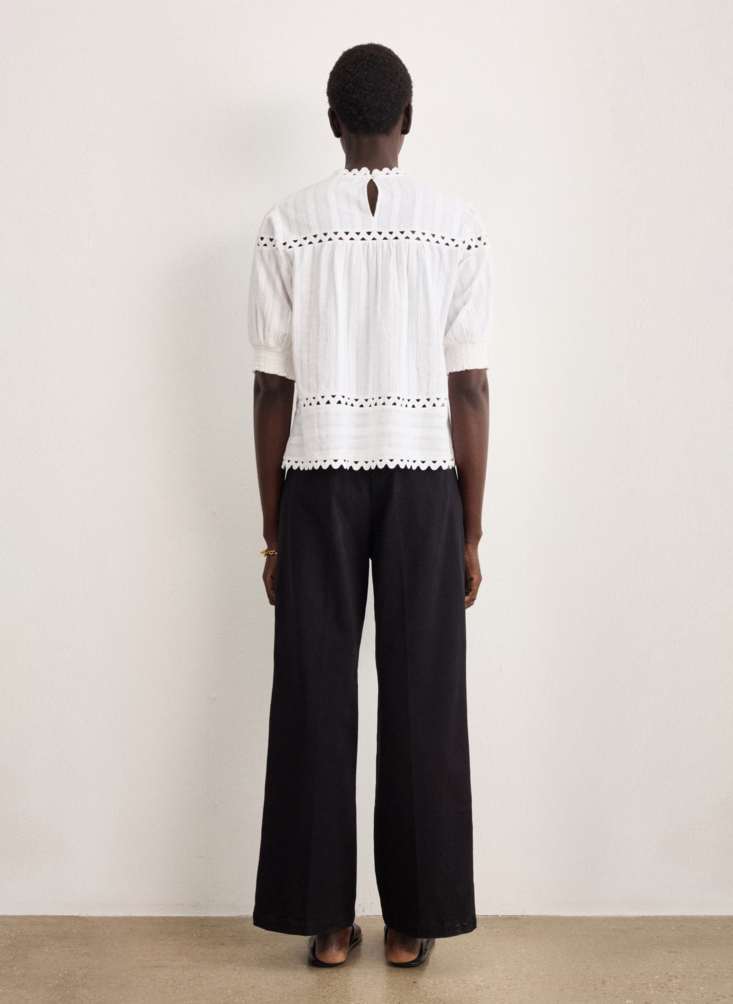 Top recto cuello redondo de algodón PABLO Blanco