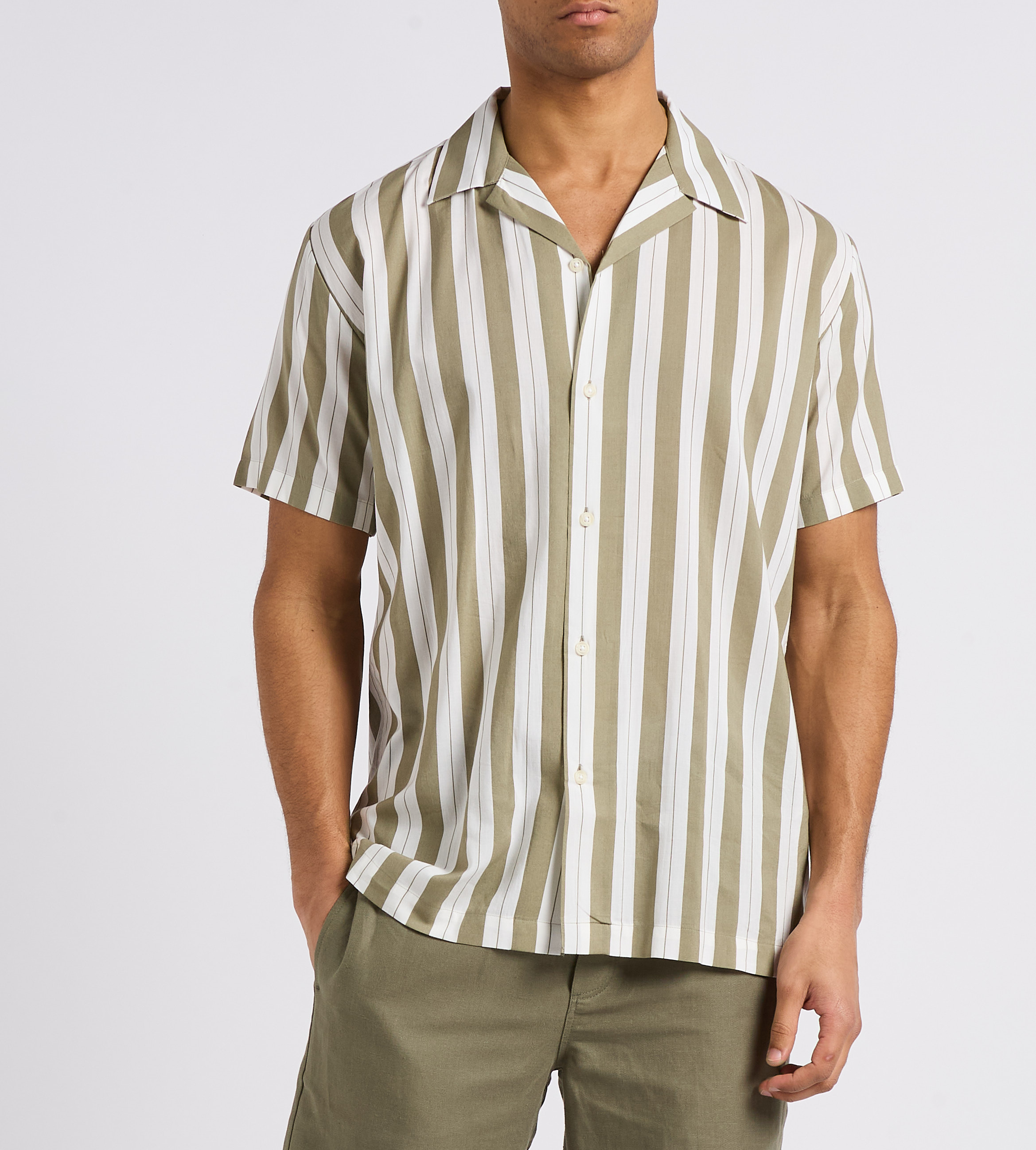 Regular-fit organic cotton-blend shirt SELECTED Grey