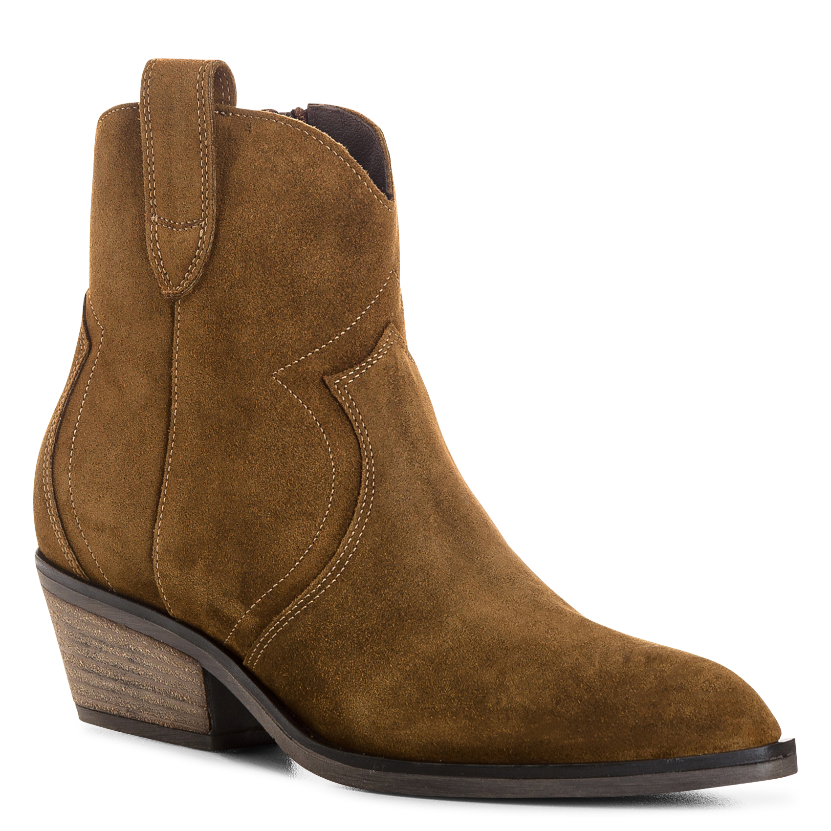 Leather mid-calf boots REQINS Brown