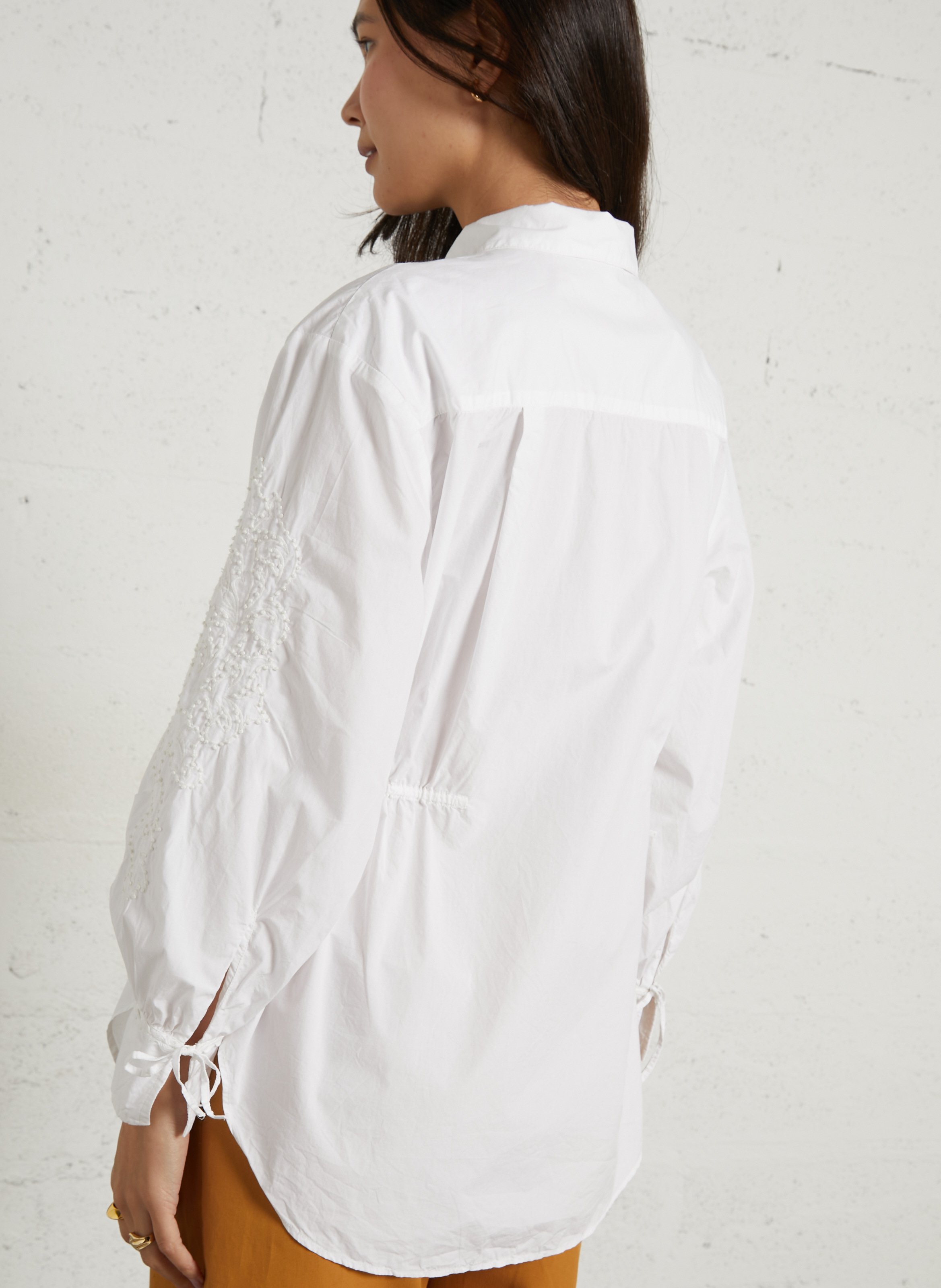 Organic cotton shirt with classic collar LOUISE MISHA Beige