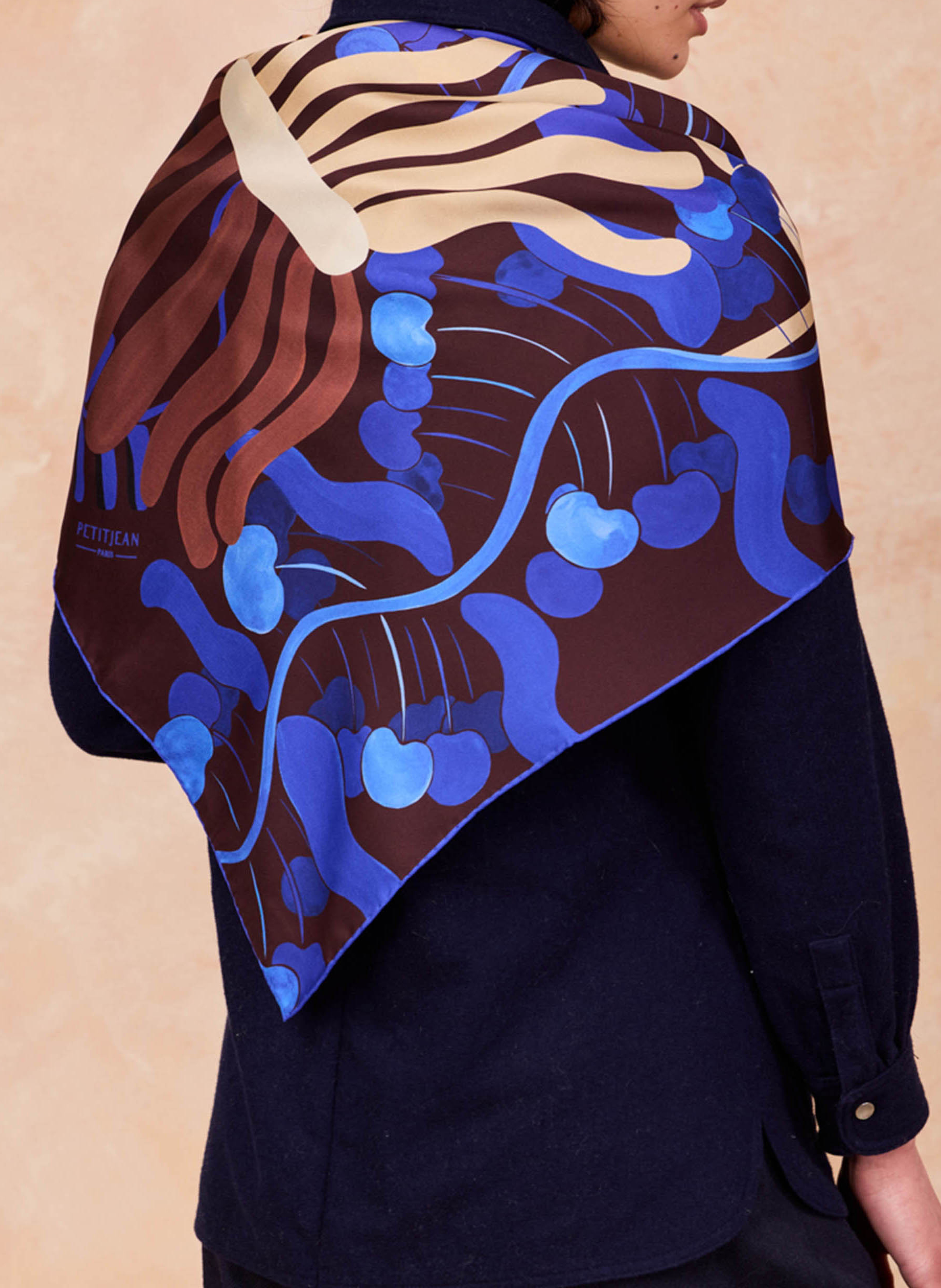 Kassaway - Seidenfoulard PETITJEAN PARIS Blau
