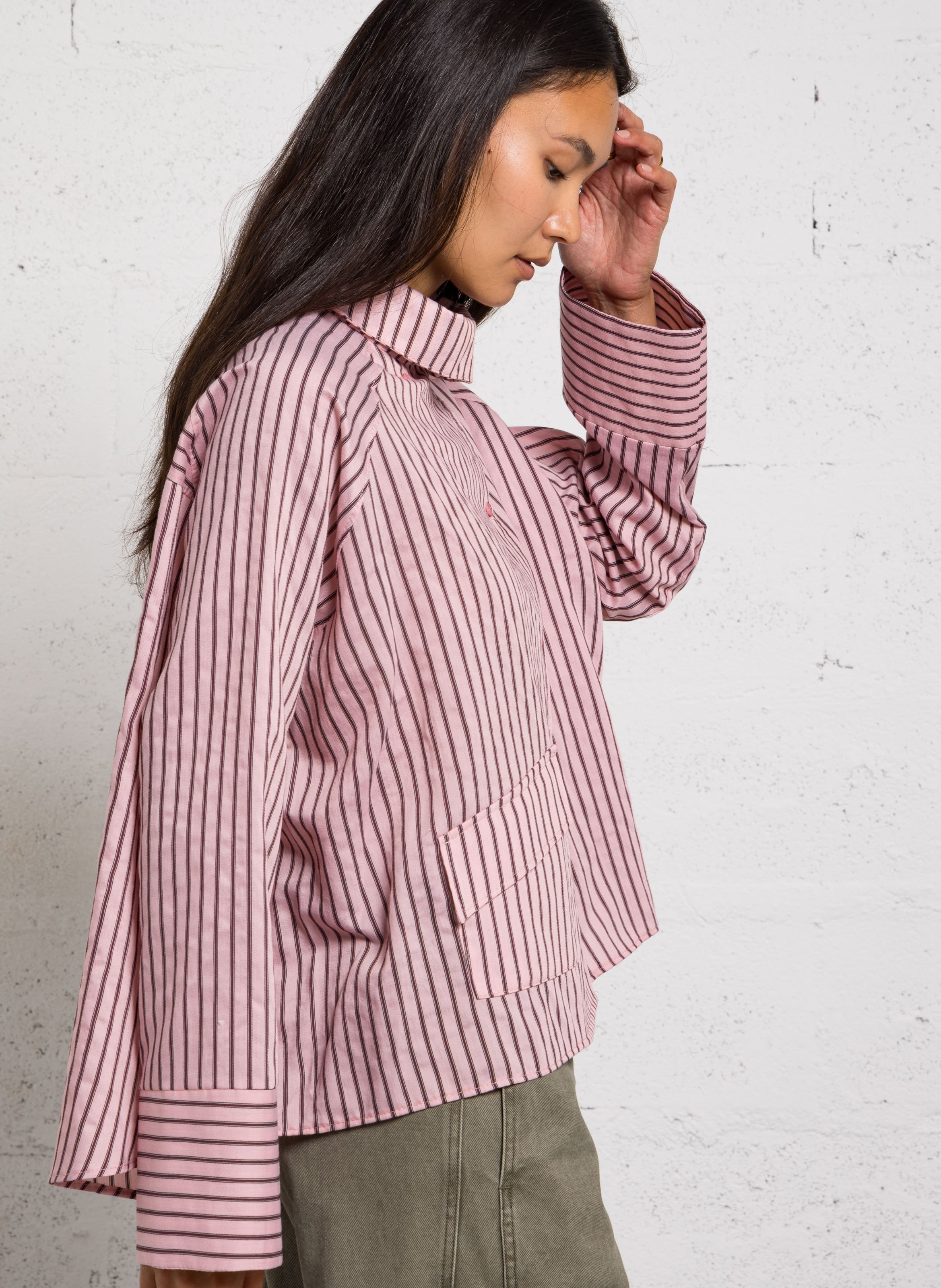Chemise asymétrique col montant IMPERIAL Rose