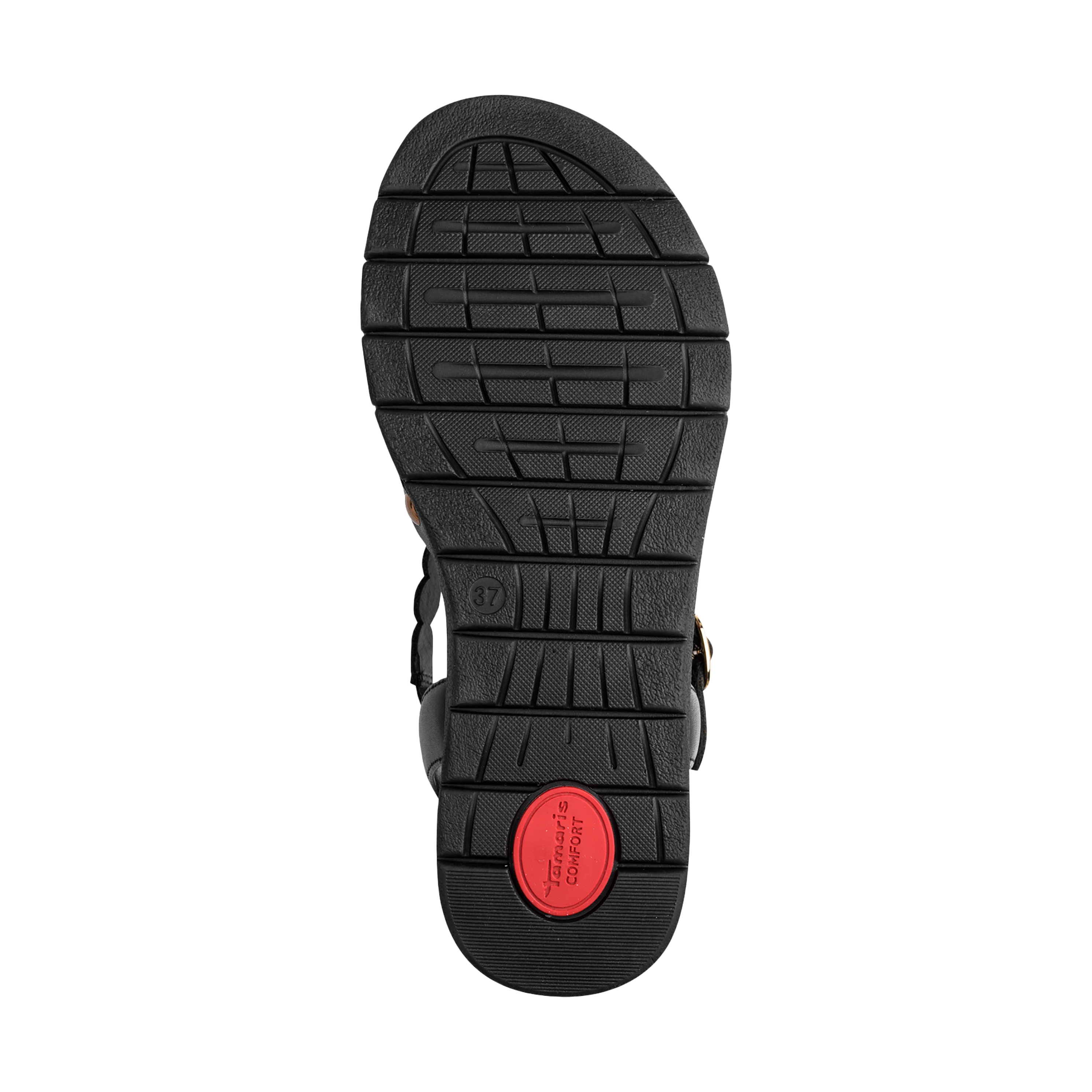 Comfort leather wedge sandals TAMARIS Black