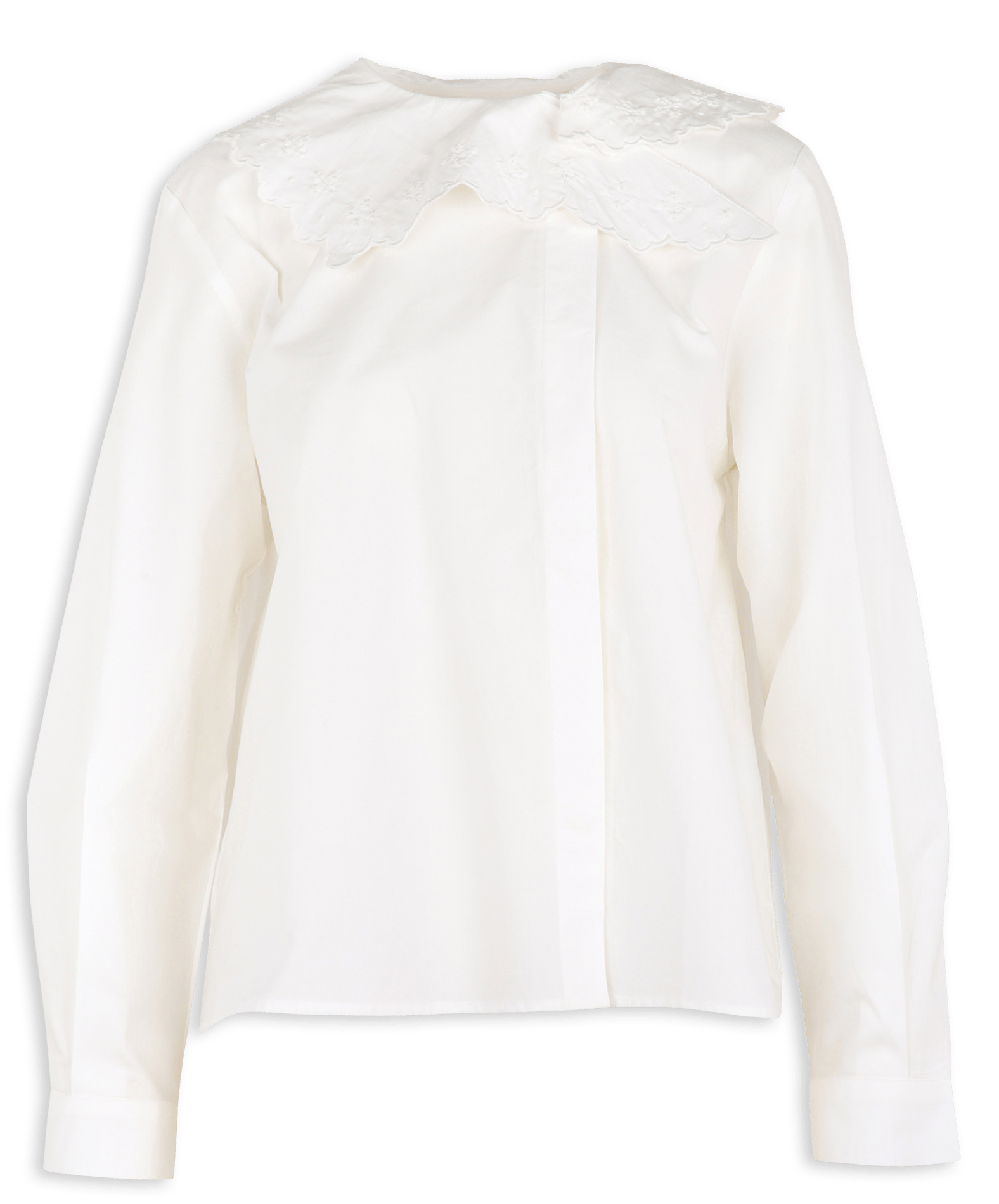 Oversized cotton shirt with Peter Pan collar DES PETITS HAUTS Beige