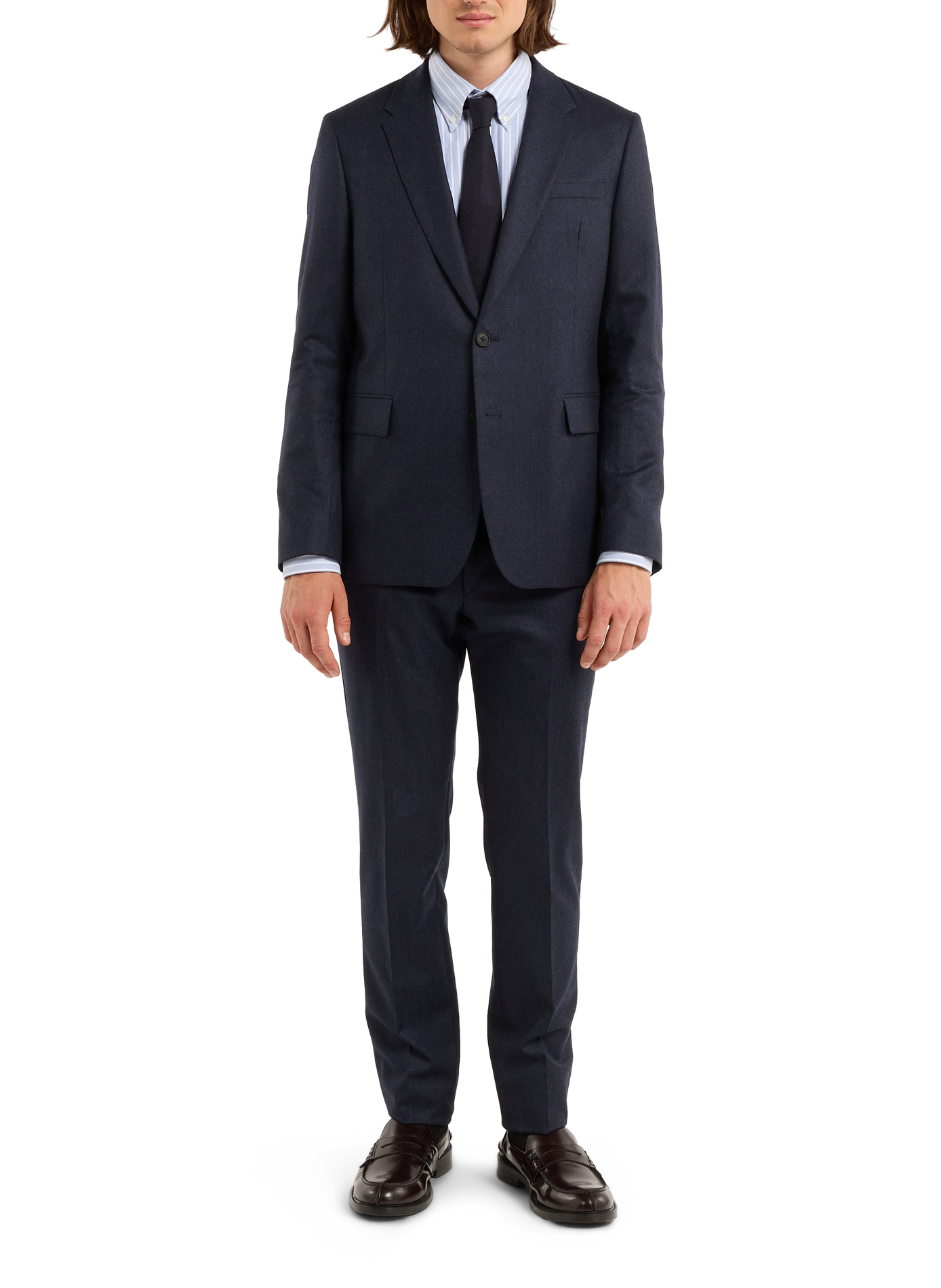 Solid Wool Suit Jacket SAISON 1865 Blue