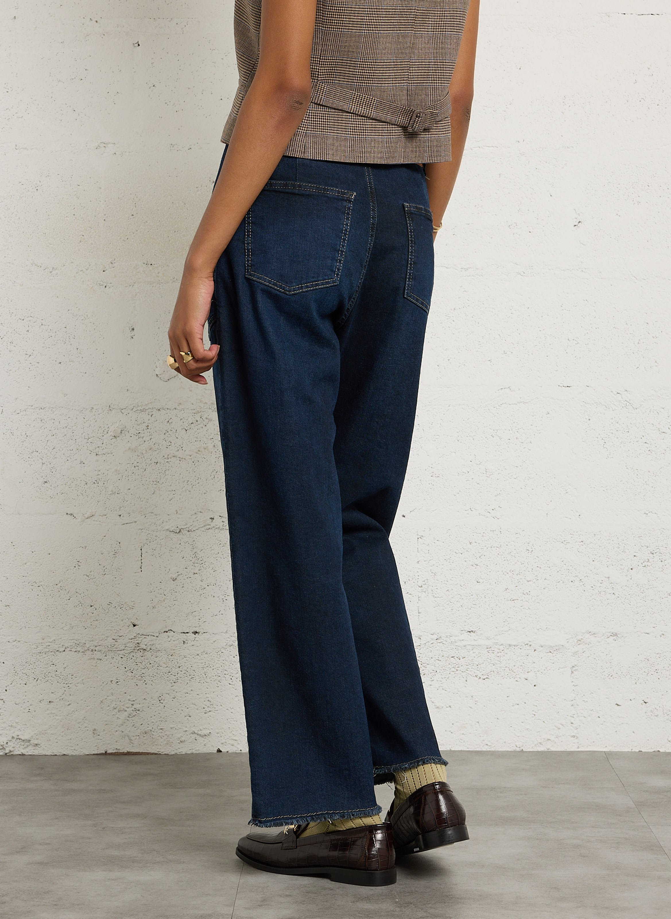 High-rise wide-leg jeans PLEASE Blue